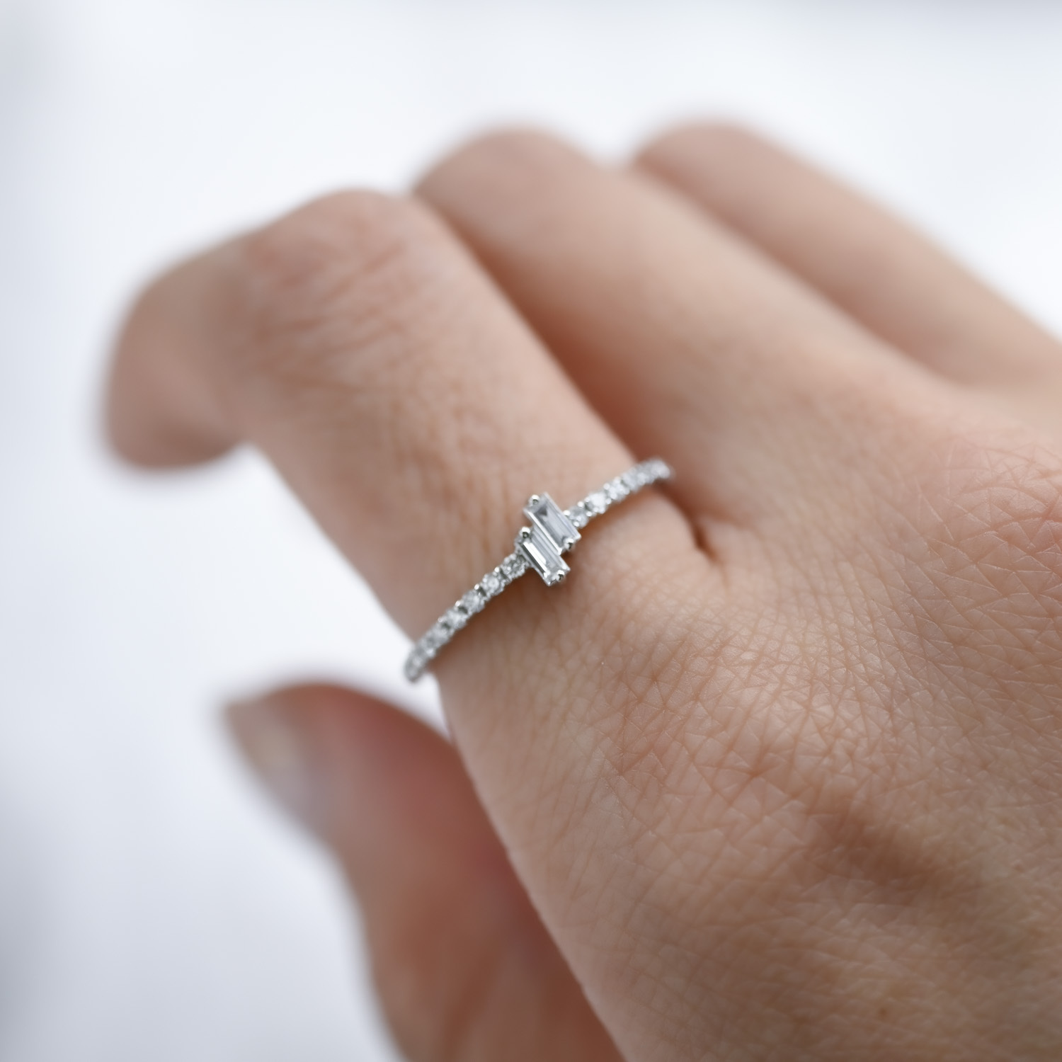 18K Double Baguette Diamond Ring