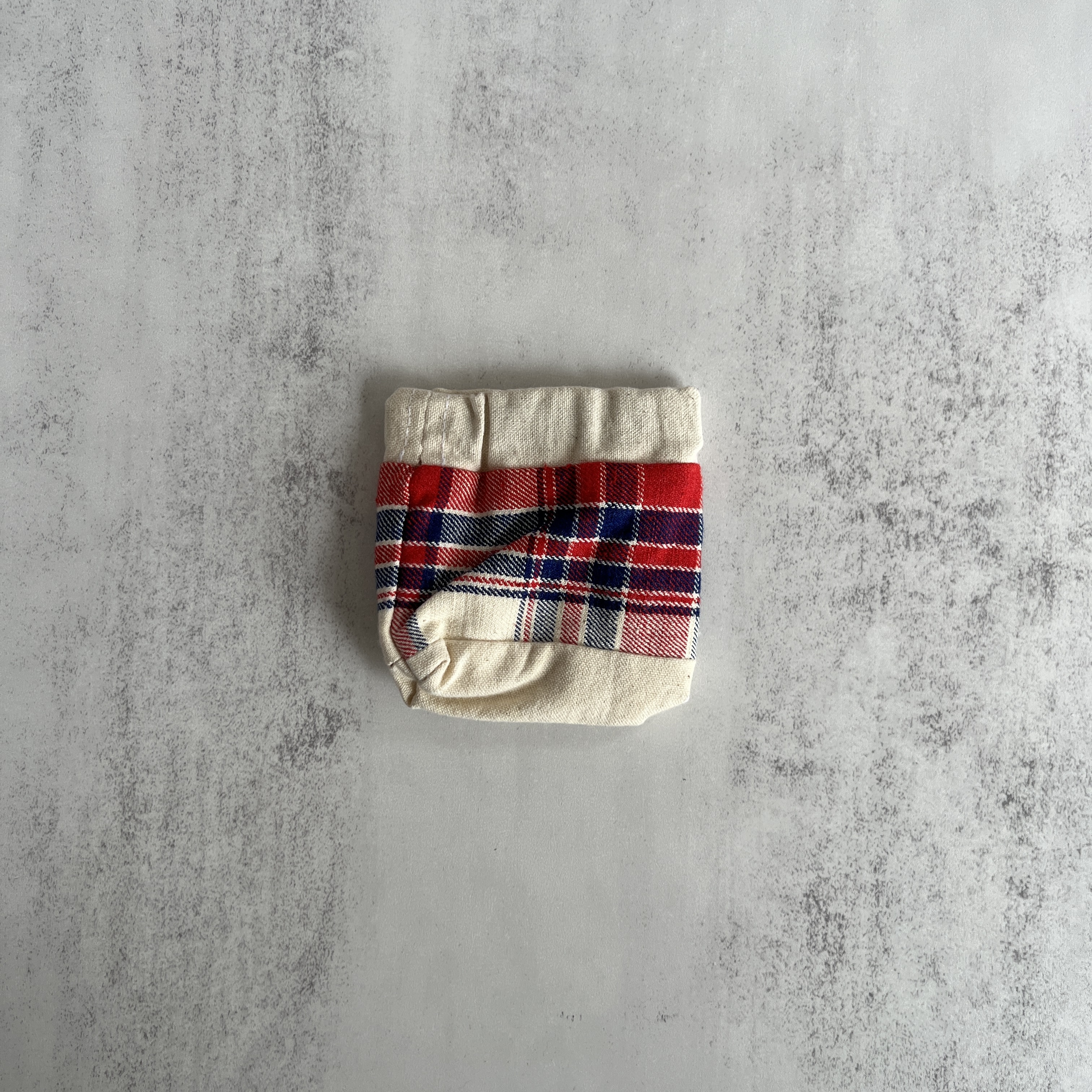 彈口快取小錢包（鮮紅格仔圖案）