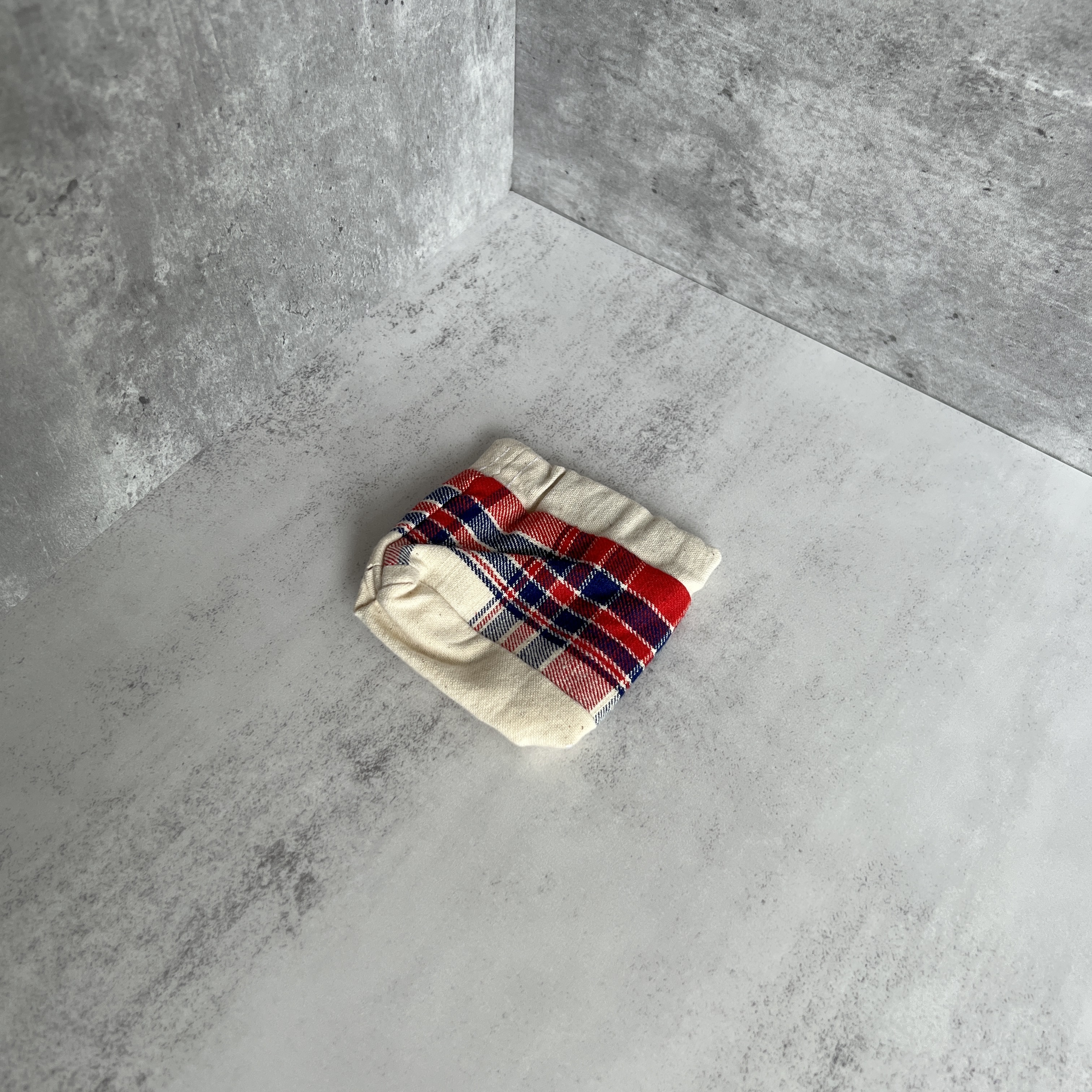 彈口快取小錢包（鮮紅格仔圖案）