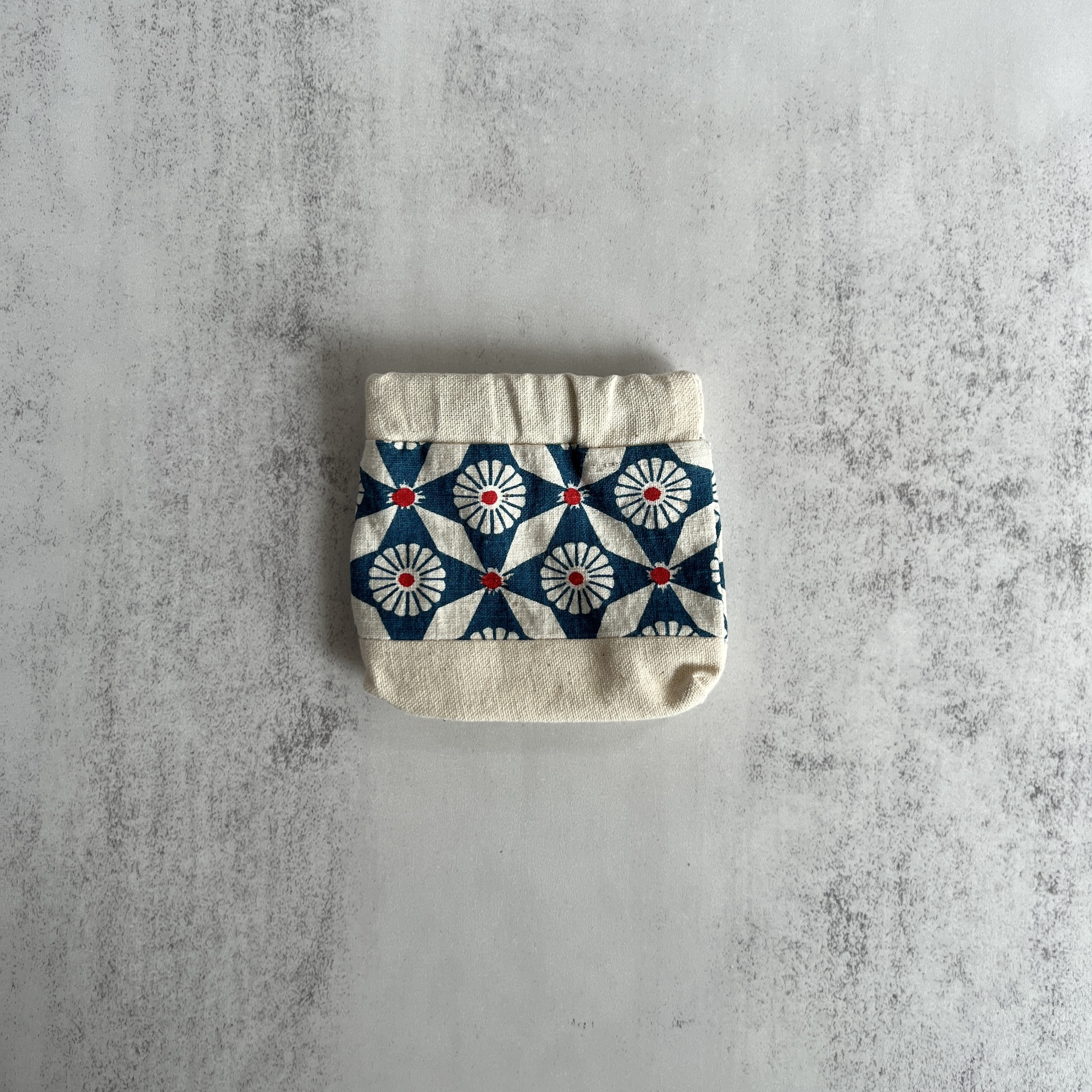 彈口快取小錢包（藍色圖案）