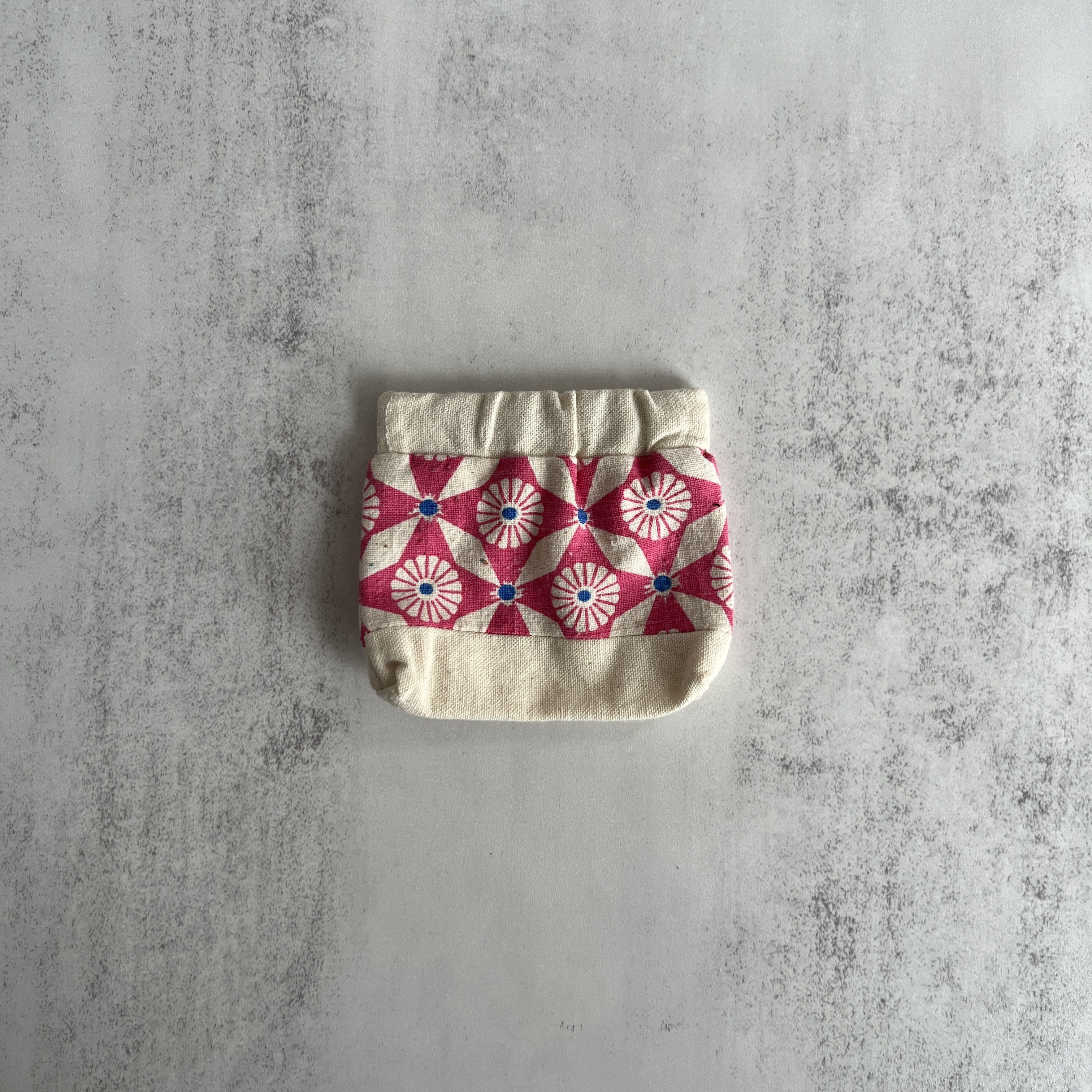 彈口快取小錢包（粉紅色圖案）