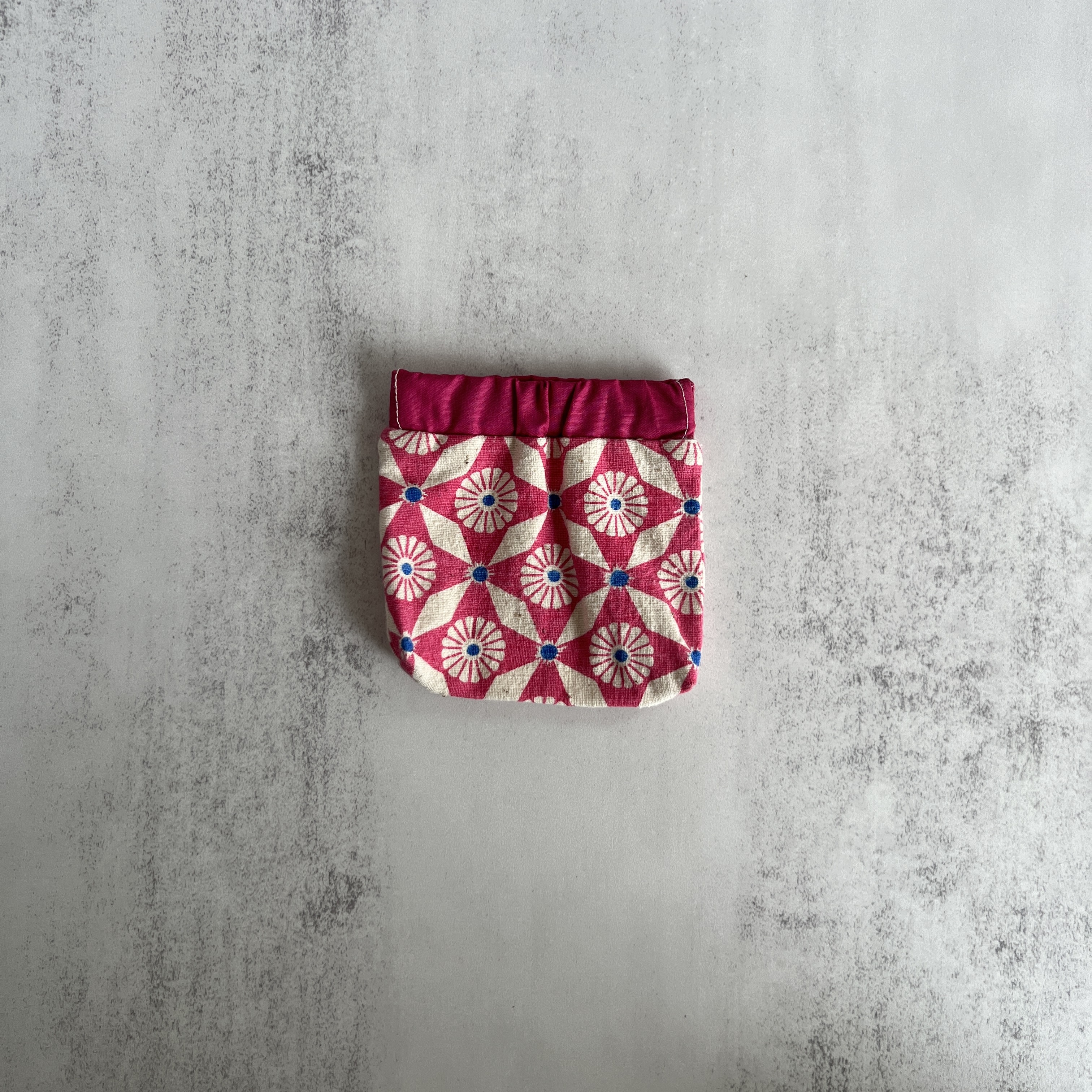 彈口快取小錢包（粉紅色圖案）