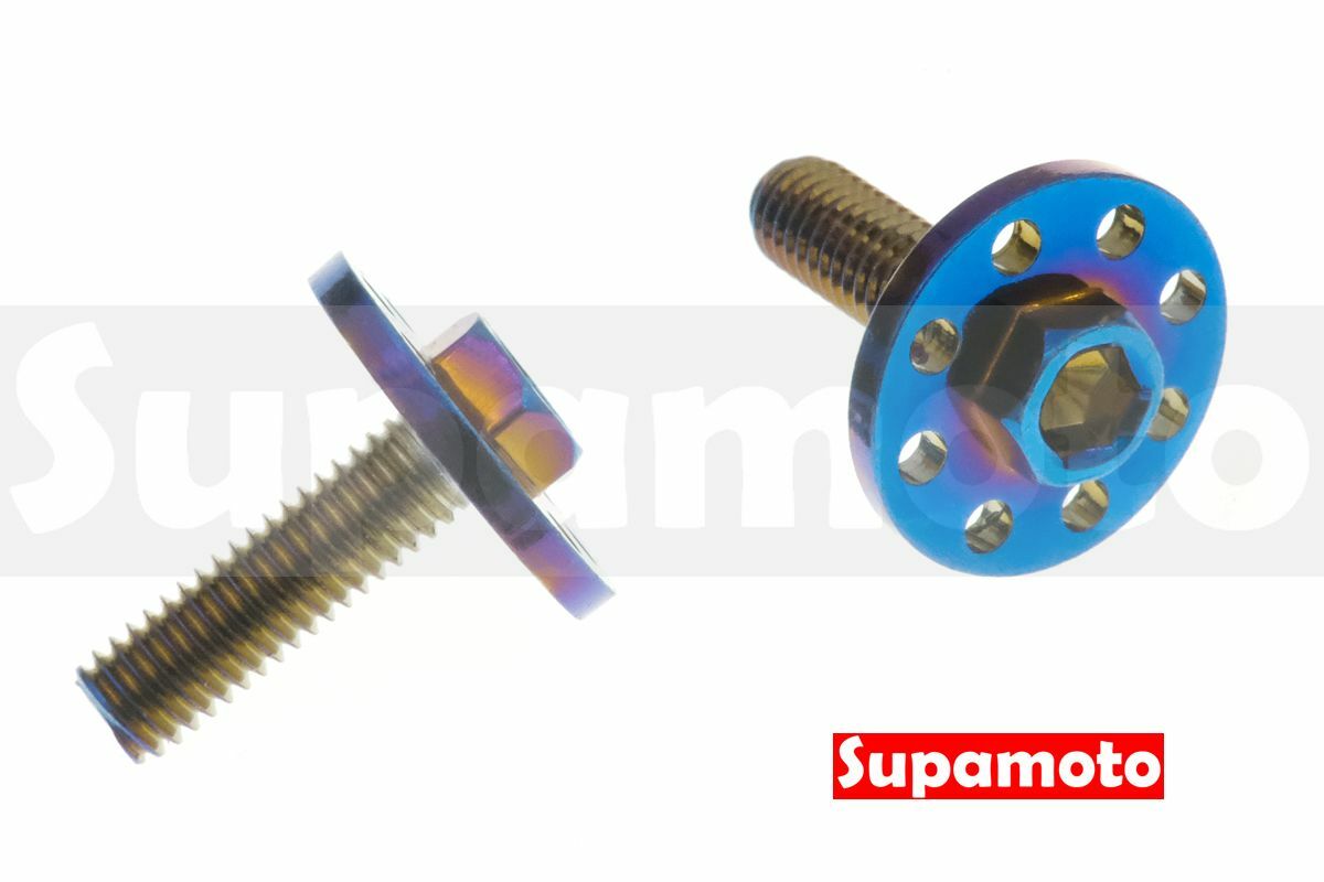 -Supamoto- 彩鈦 車牌 螺絲 大牌 M6 車牌 6mm 燒鈦 鈦藍 外六角 內六角 裝飾 造型 CNC 牌照