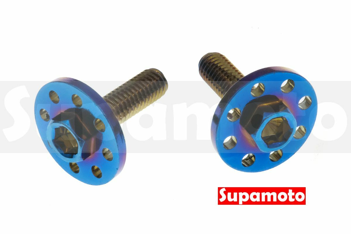 -Supamoto- 彩鈦 車牌 螺絲 大牌 M6 車牌 6mm 燒鈦 鈦藍 外六角 內六角 裝飾 造型 CNC 牌照