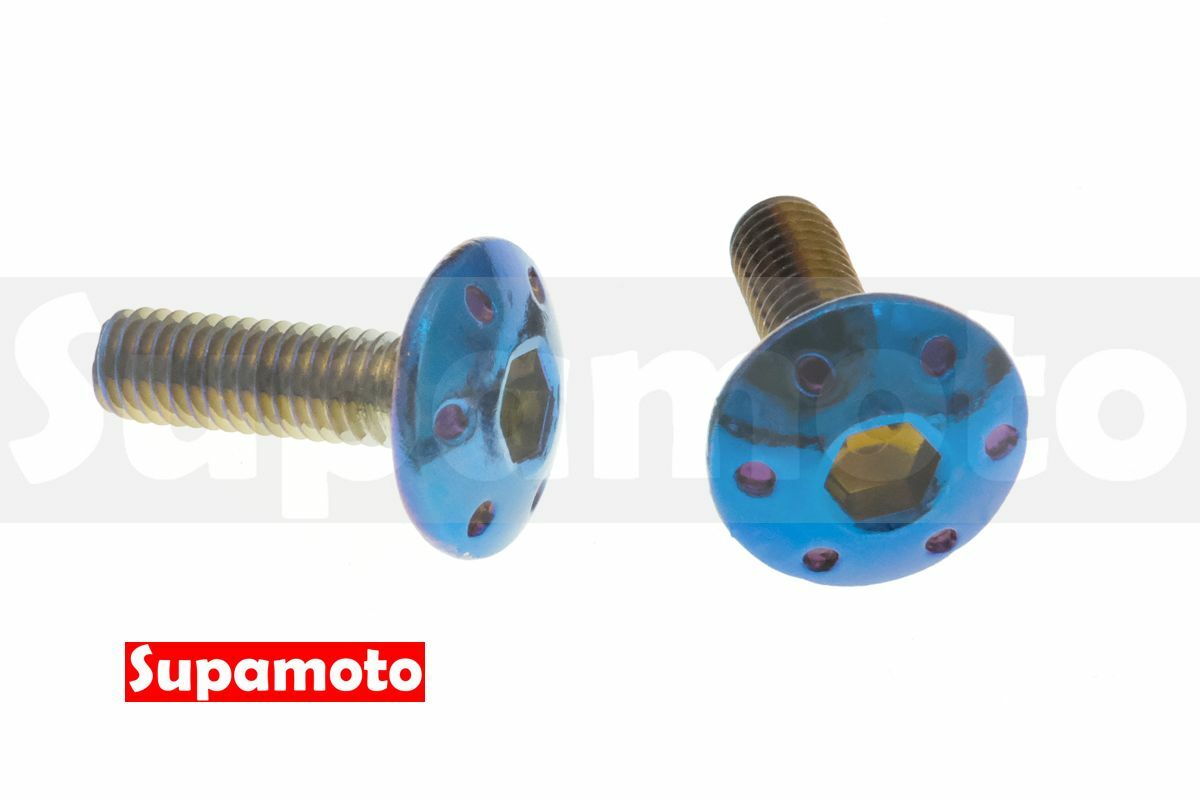 -Supamoto- 彩鈦 車牌 螺絲 大牌 M6 車牌 6mm 燒鈦 鈦藍 內六角 裝飾 造型 CNC 牌照