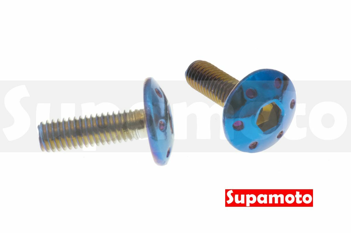 -Supamoto- 彩鈦 車牌 螺絲 大牌 M6 車牌 6mm 燒鈦 鈦藍 內六角 裝飾 造型 CNC 牌照