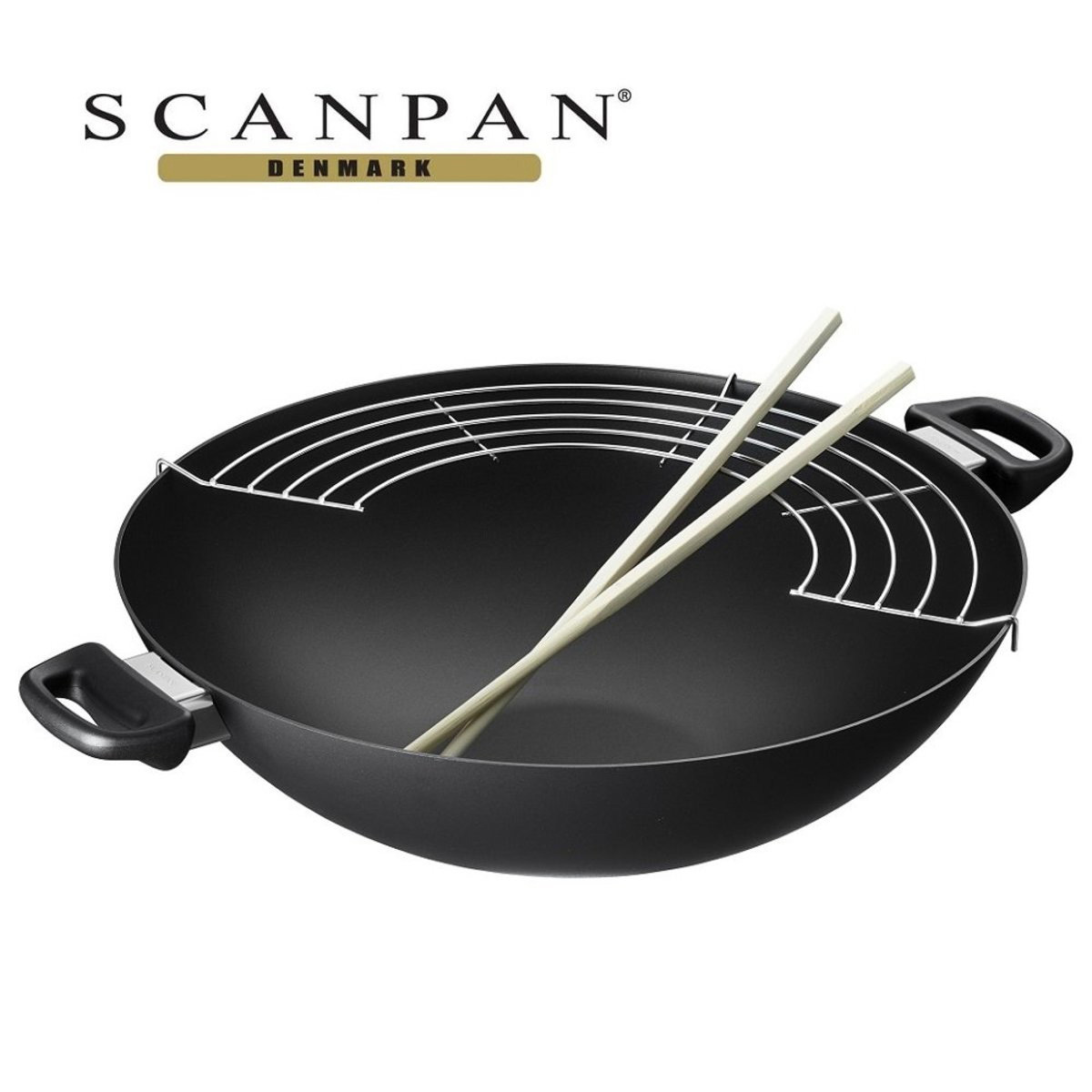 SCANPAN -Classic 38cm Wok With Rack & Sticks -38301200