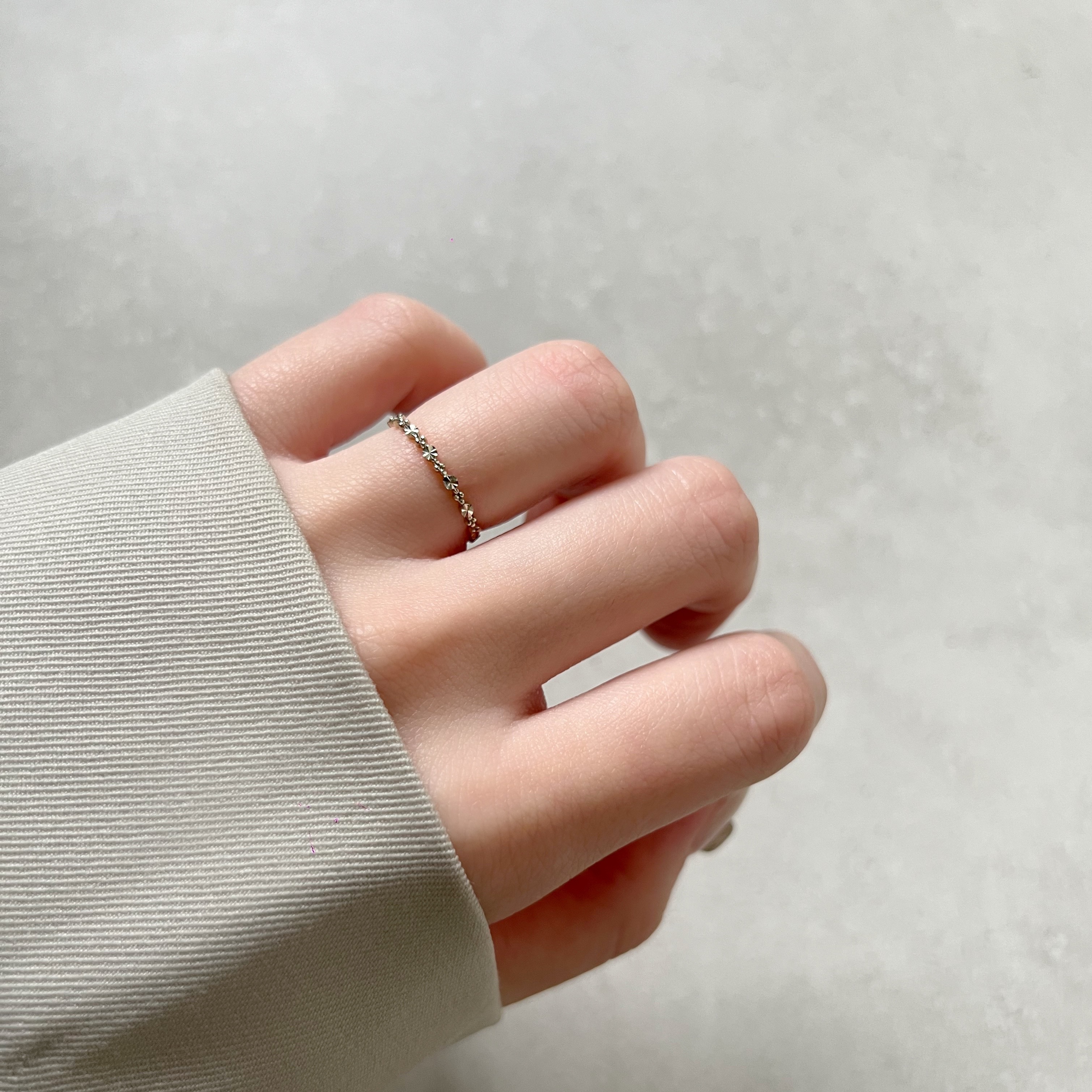 14K Oblate珊瑚戒指