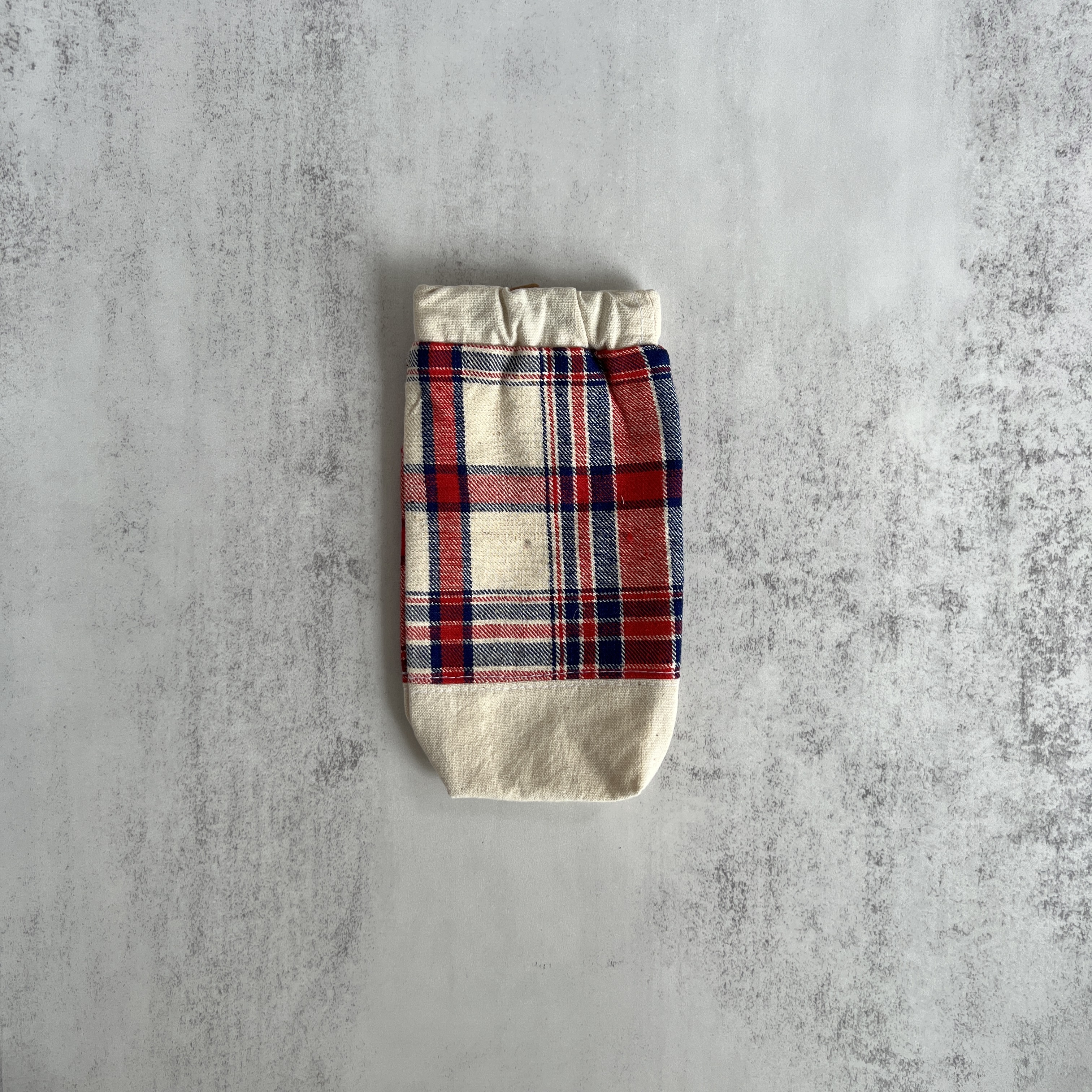 彈口快取筆袋（鮮紅色格仔）