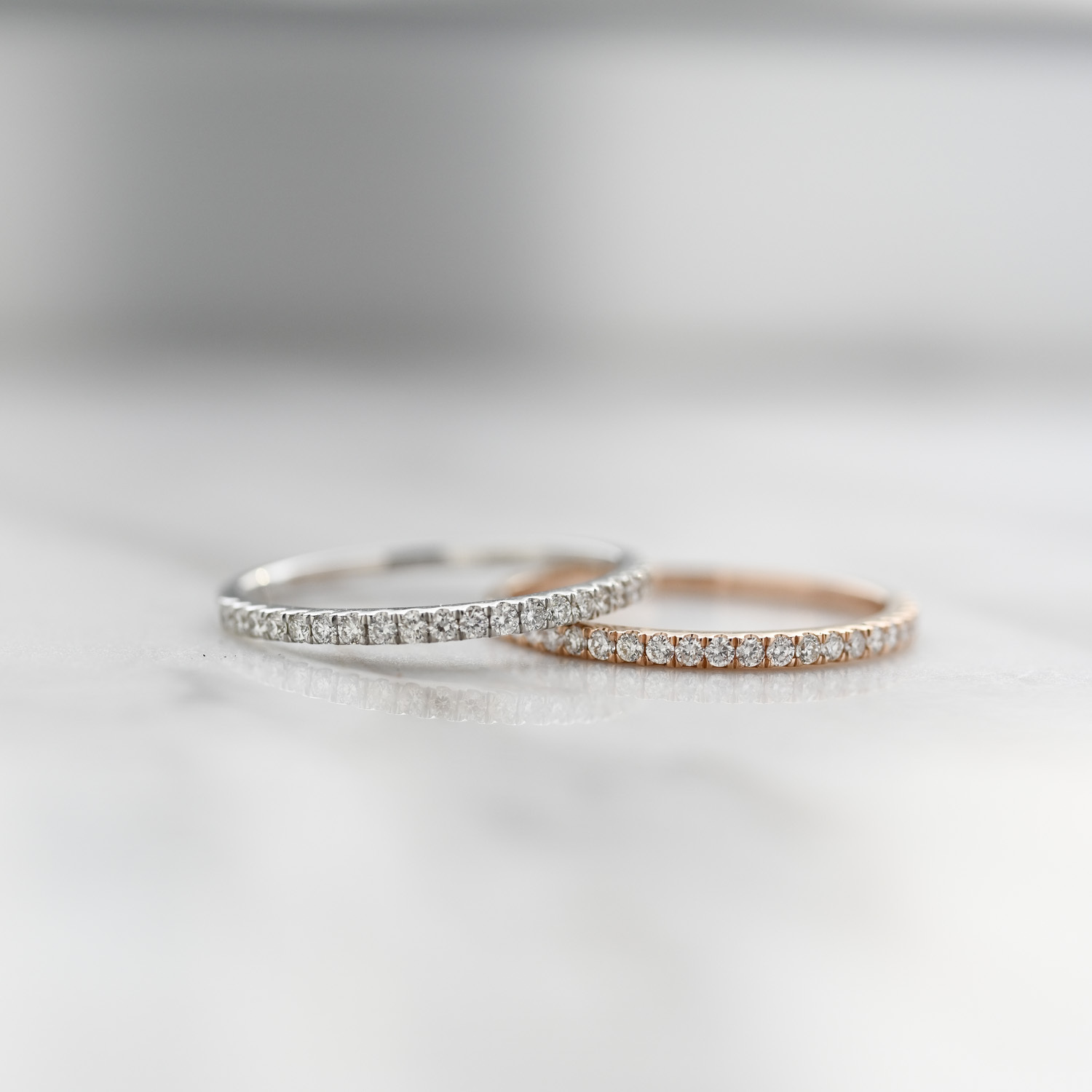 18K 1.2mm Half Eternity Diamond Ring