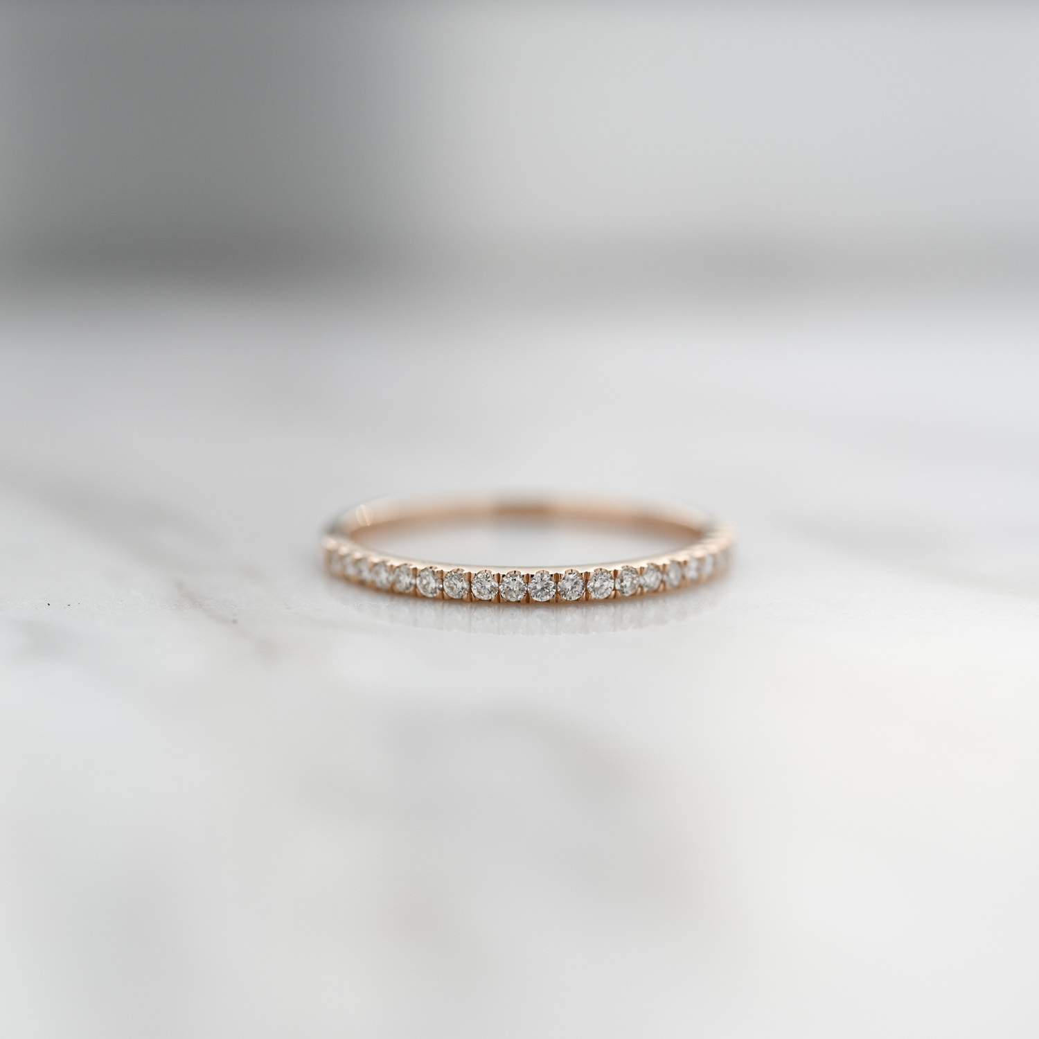 18K 1.2mm Half Eternity Diamond Ring