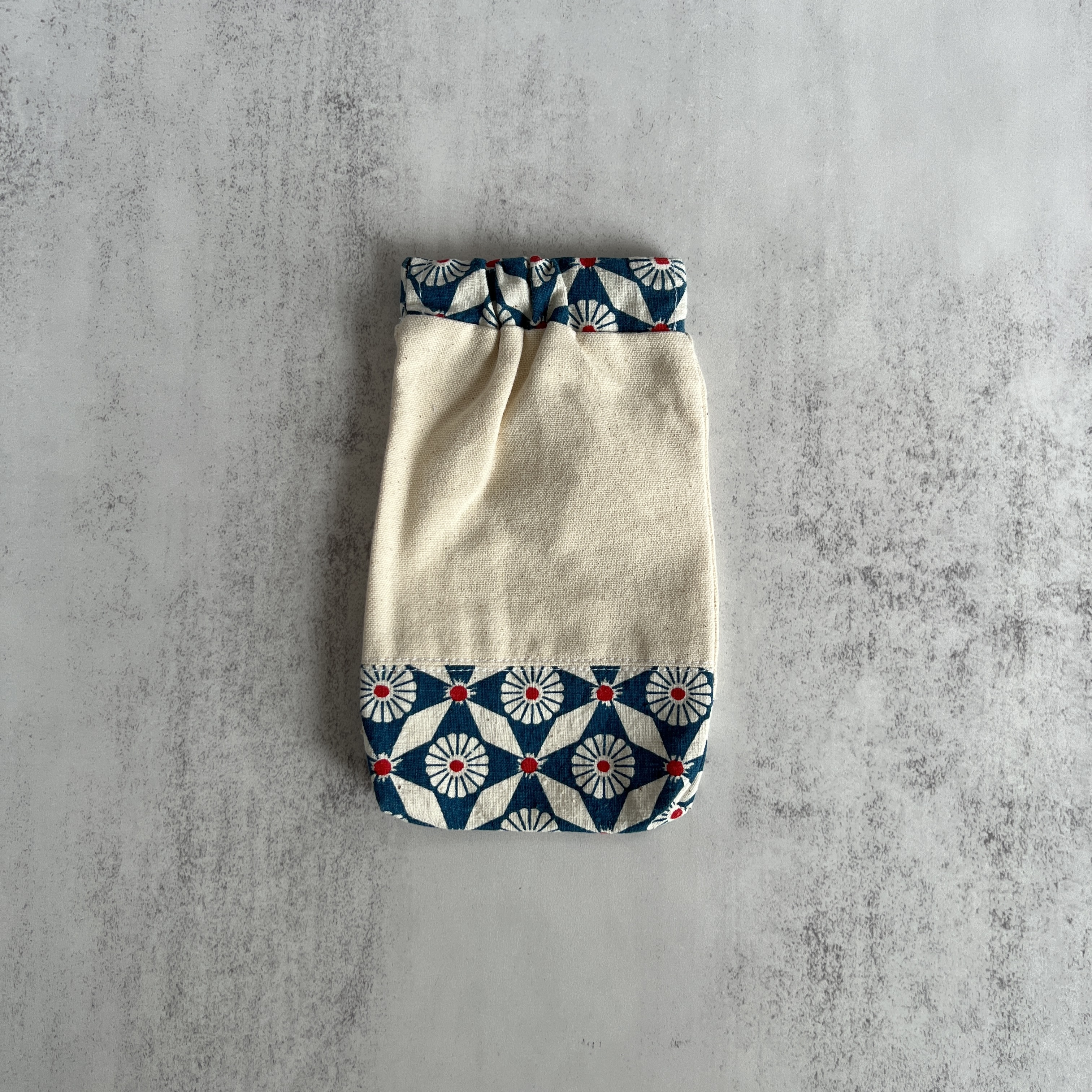 彈口快取筆袋（藍白藍）