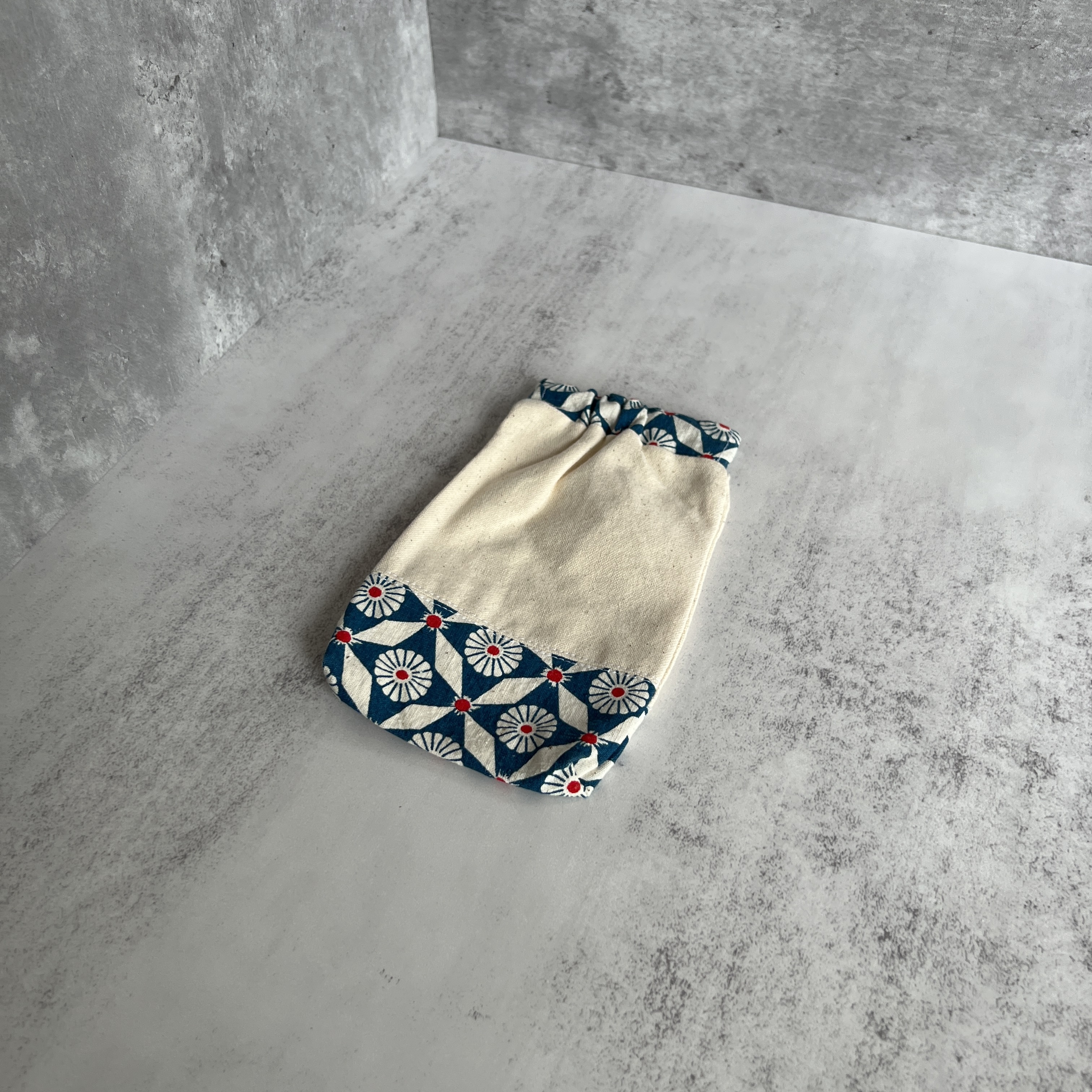 彈口快取筆袋（藍白藍）