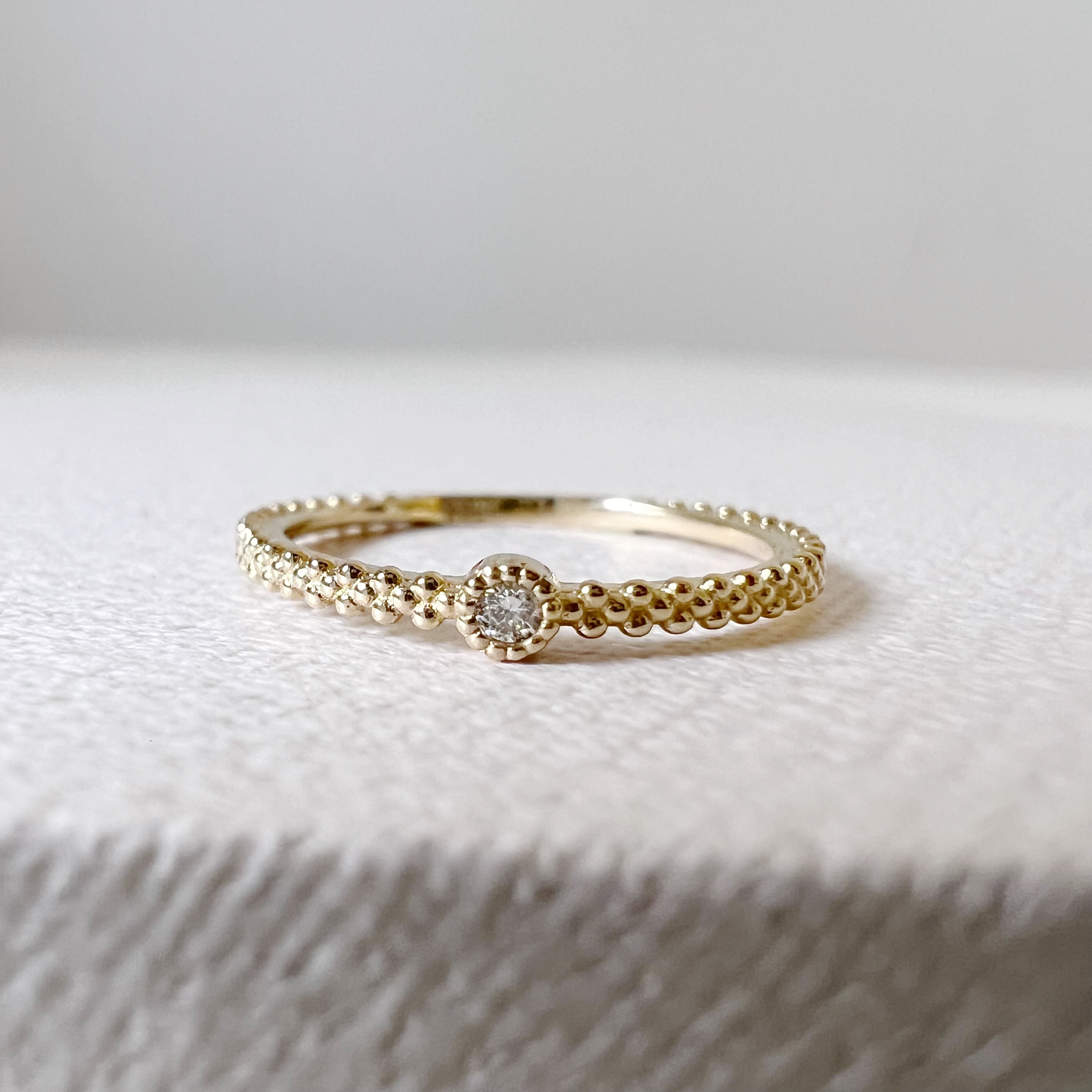 14K珊瑚蛋糕真鑽戒指