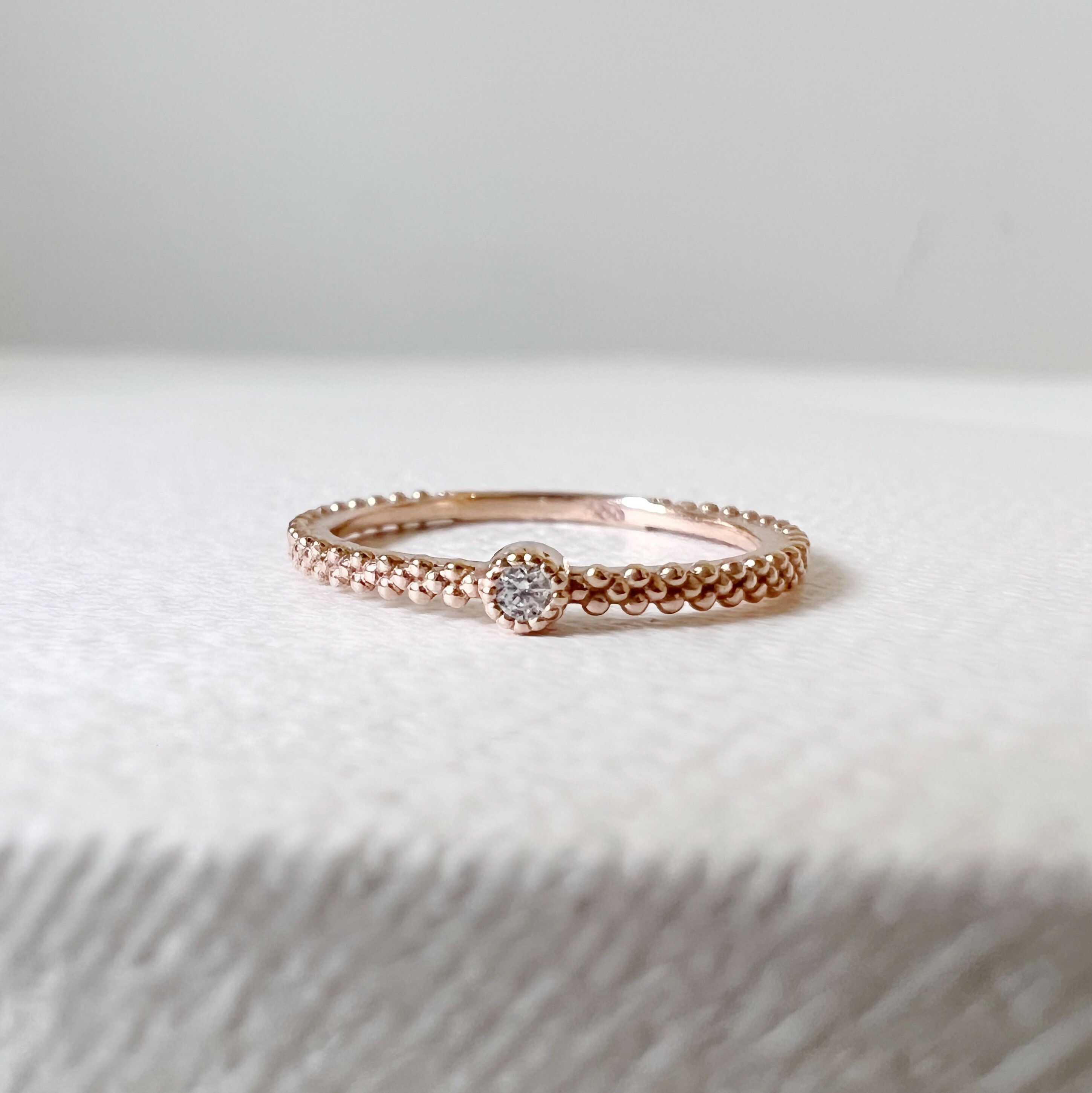 14K珊瑚蛋糕真鑽戒指