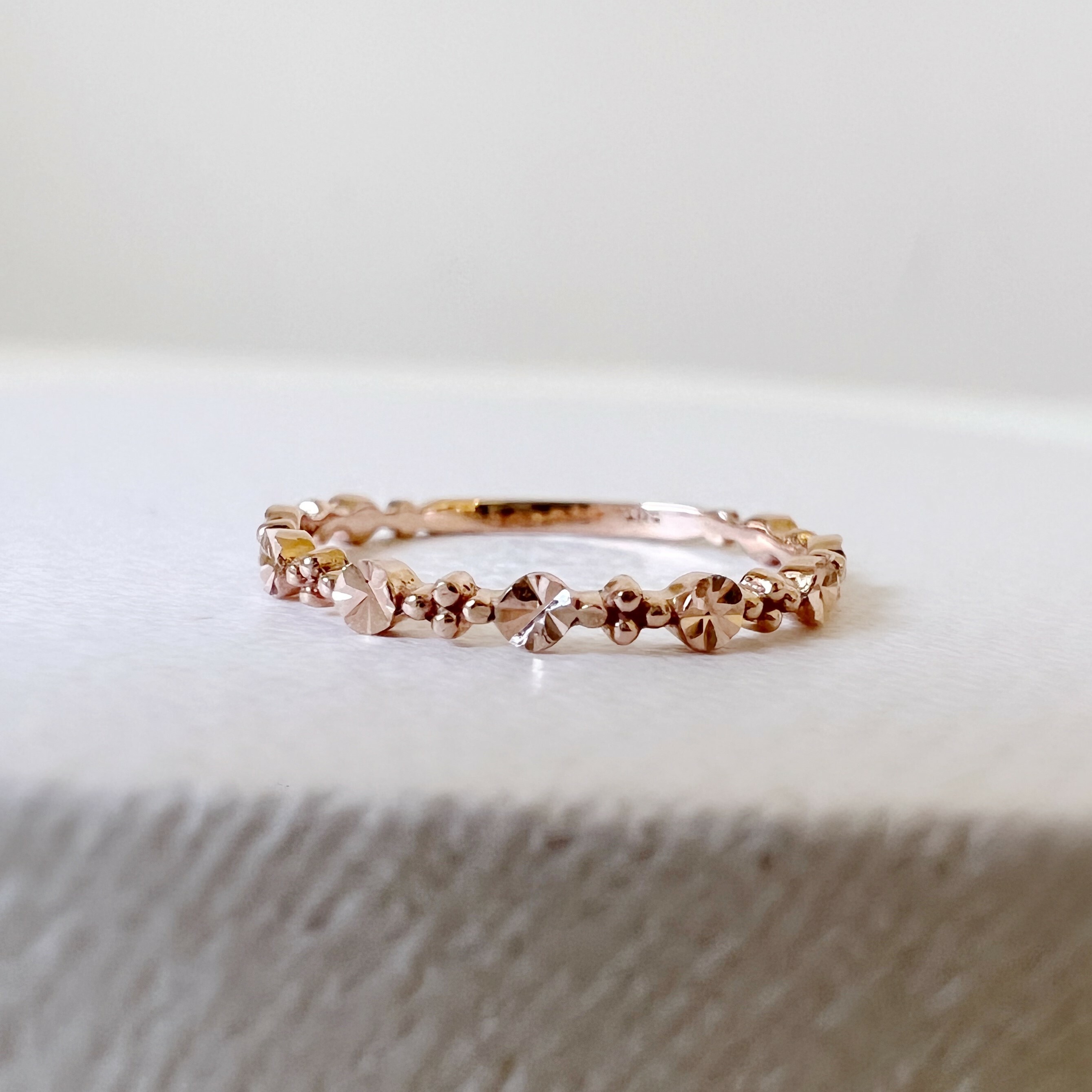 14K Oblate珊瑚戒指