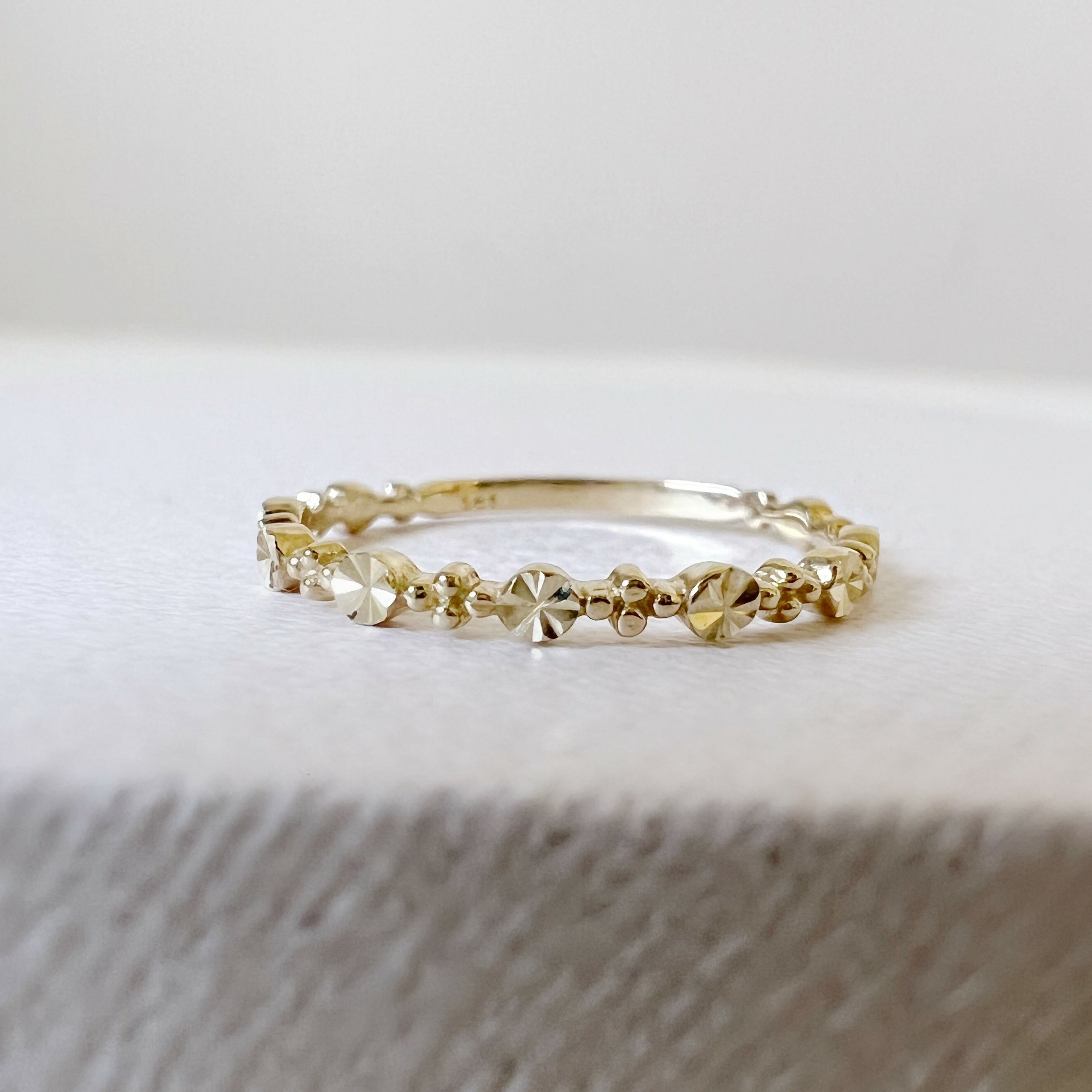 14K Oblate珊瑚戒指