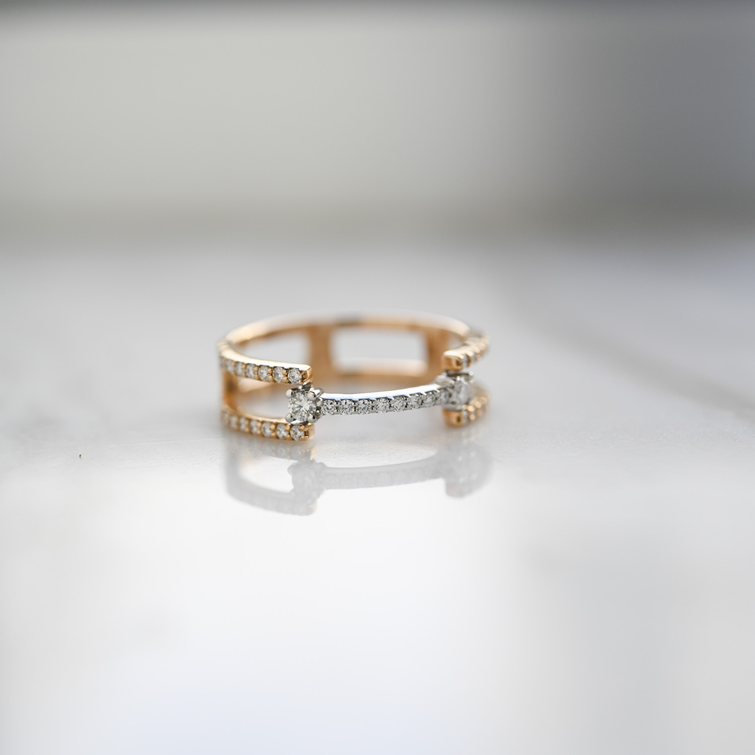 18K Two Tone Diamond Ring