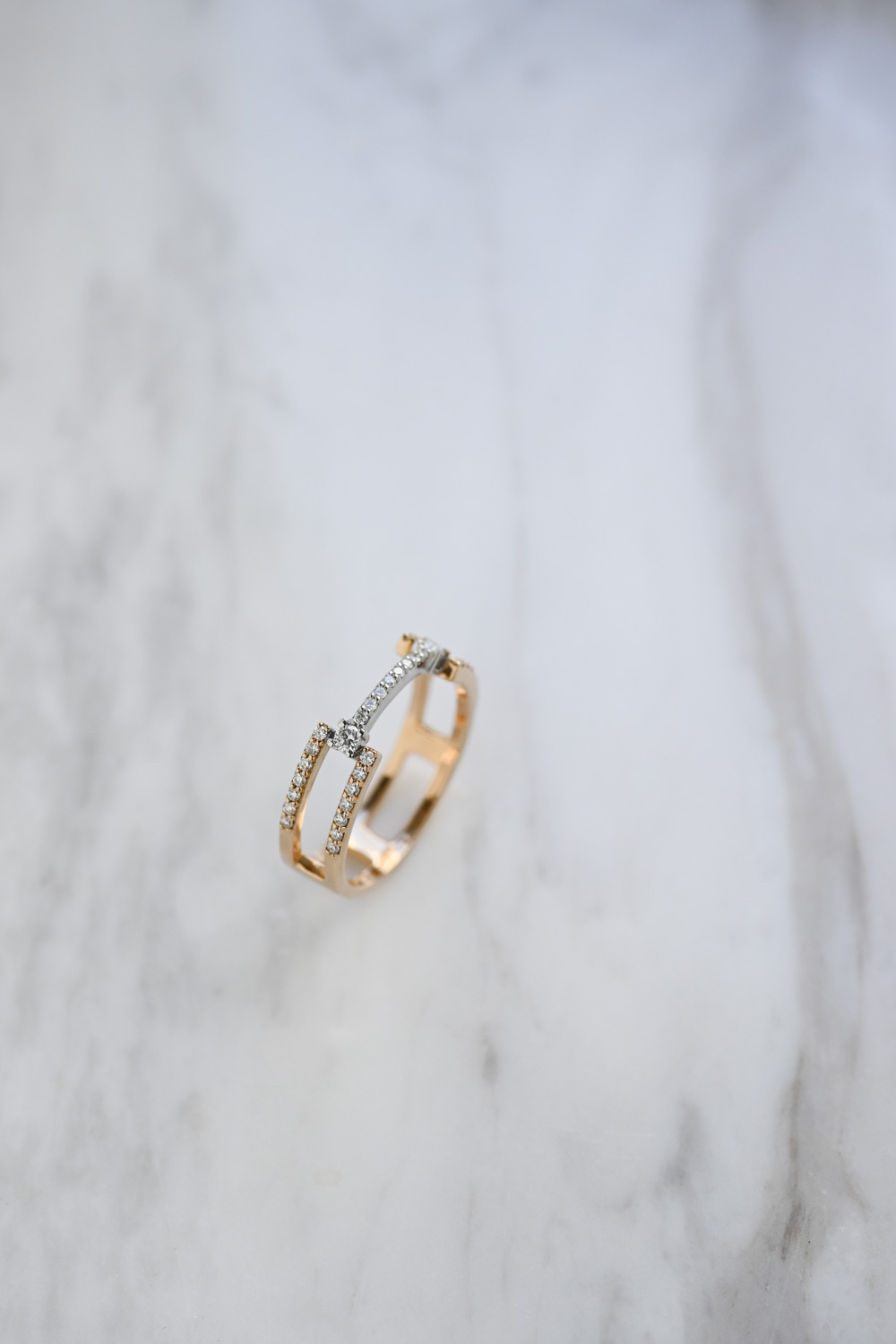 18K Two Tone Diamond Ring