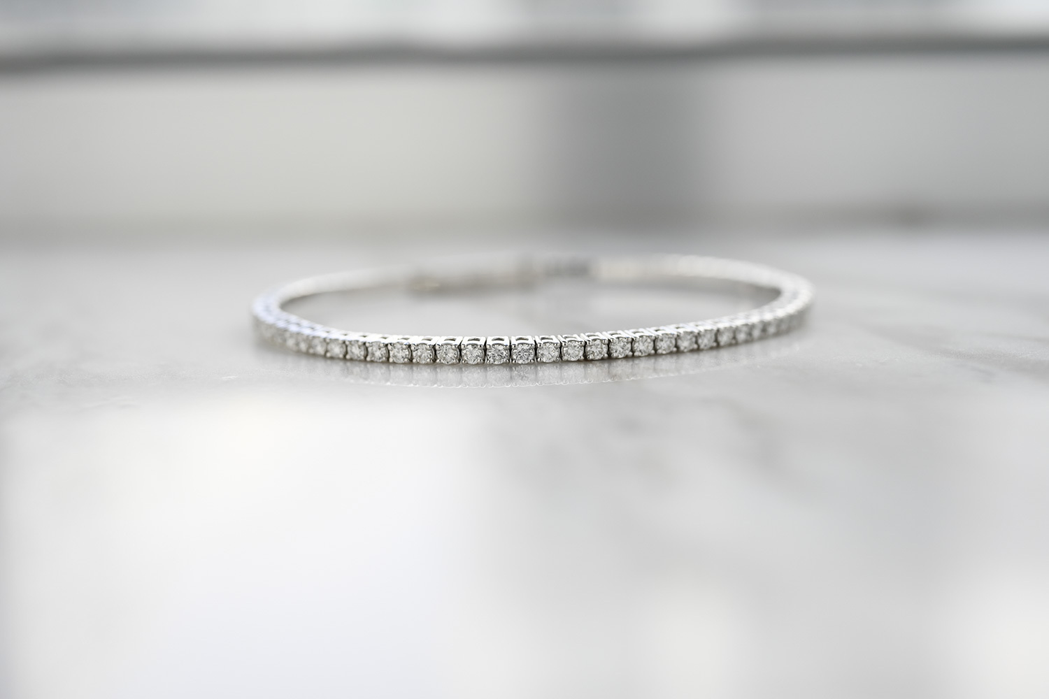 18K Full Eternity Diamond Elastic Bangle