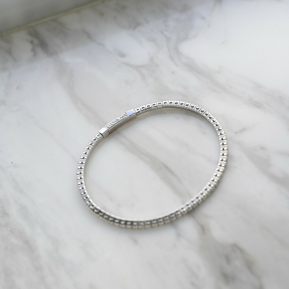 18K Full Eternity Diamond Elastic Bangle