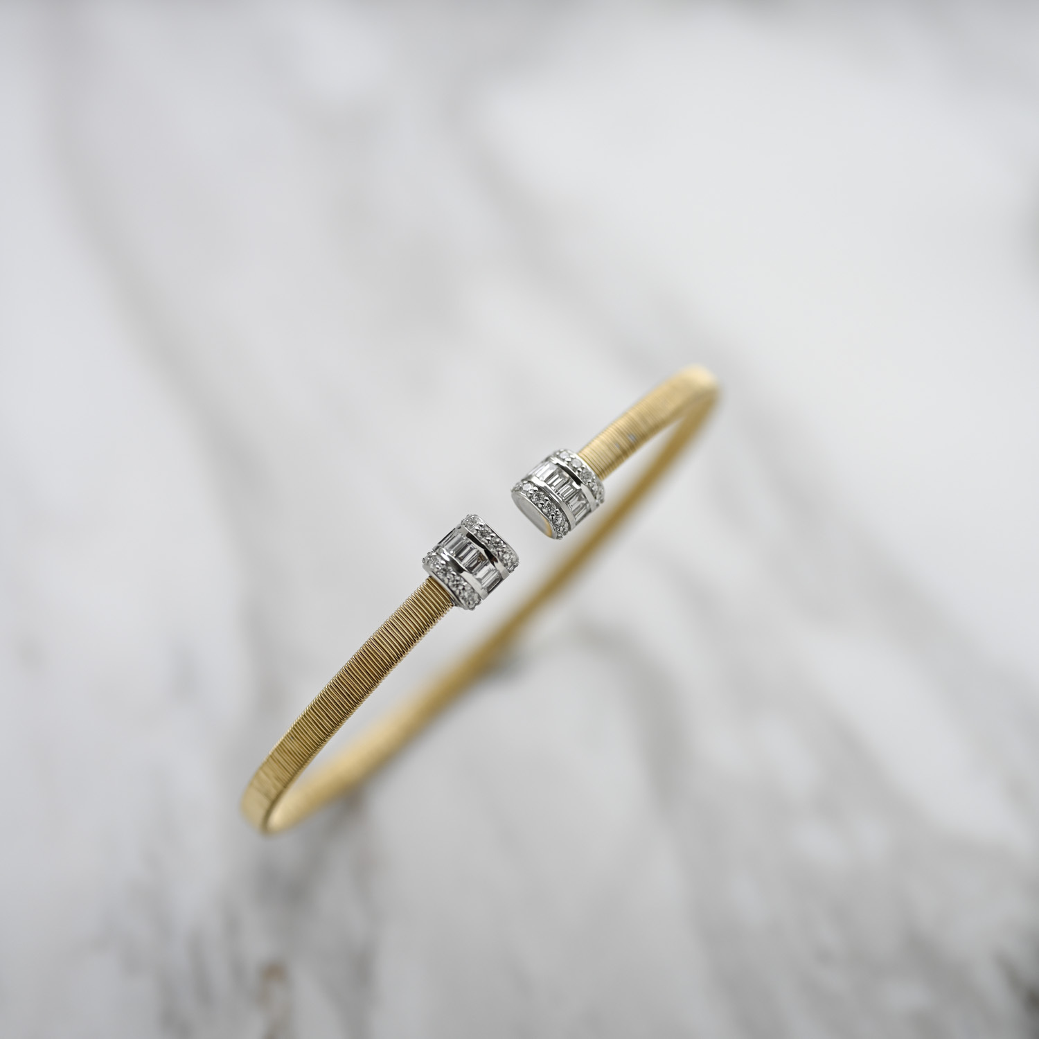 18K Matt Diamond Bangle