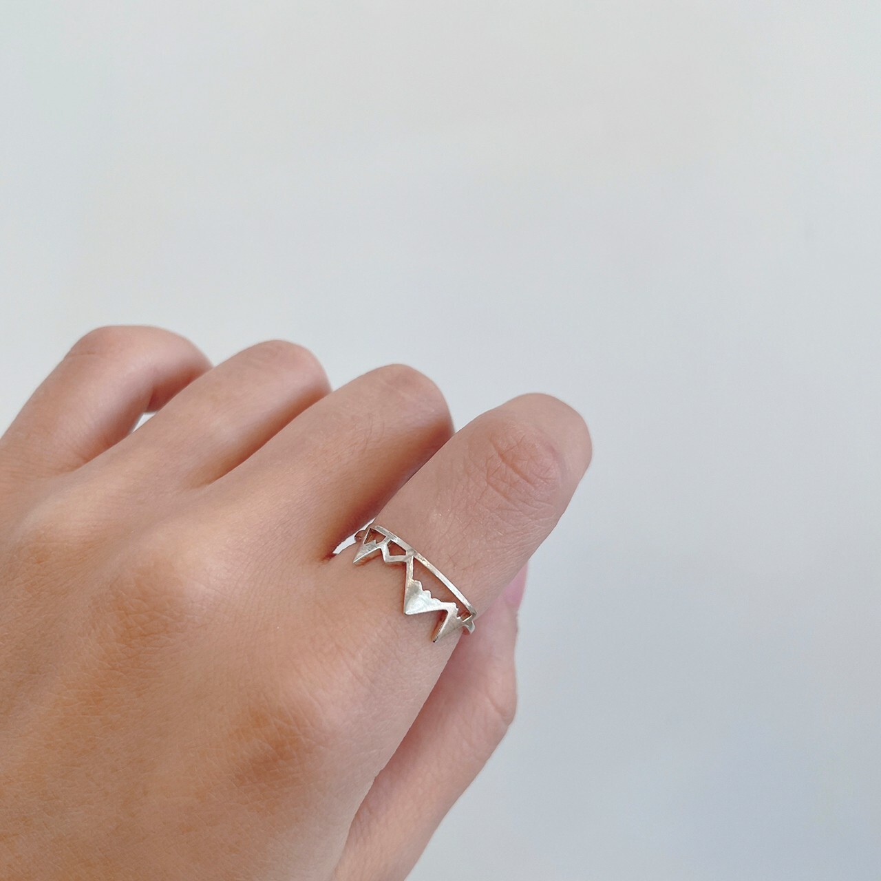 │簡約│山丘 • 開口戒 • 極簡 • 純銀戒指 • 可碰水 抗過敏 S925