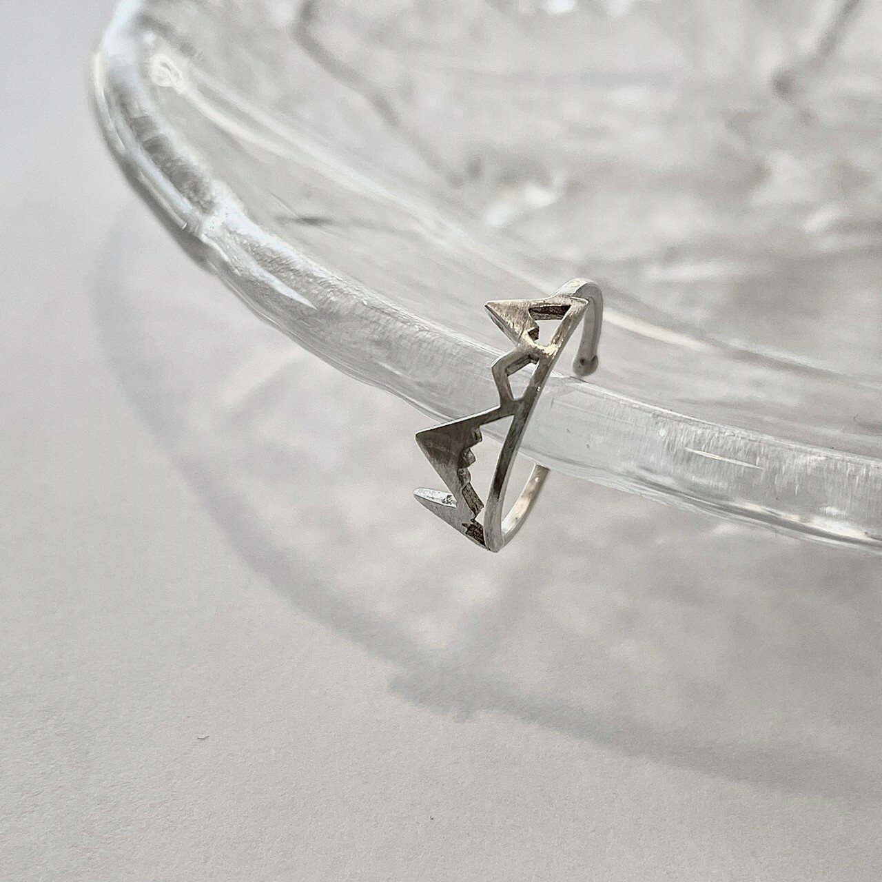 │簡約│山丘 • 開口戒 • 極簡 • 純銀戒指 • 可碰水 抗過敏 S925