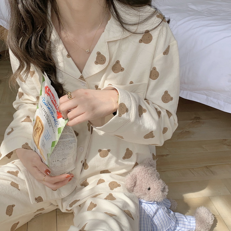 《1376》日系滿版熊頭居家套裝