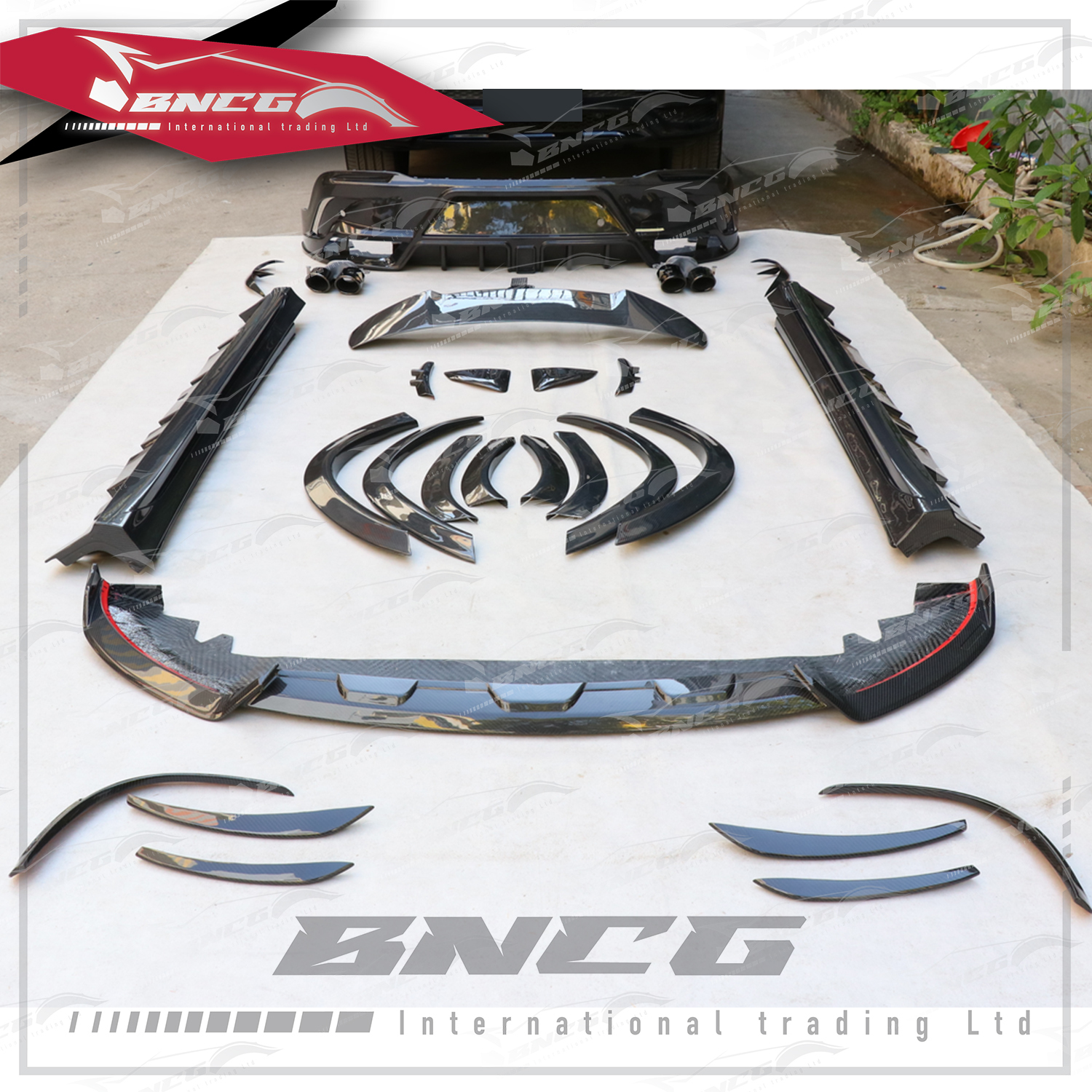 賓士Benz GLE Class C167 改裝 乾碳纖維 Mansory款 前下巴 後下巴 尾翼 頂翼 後風刀 側裙 輪弧 前保桿進氣口 尾飾管 葉子板飾板