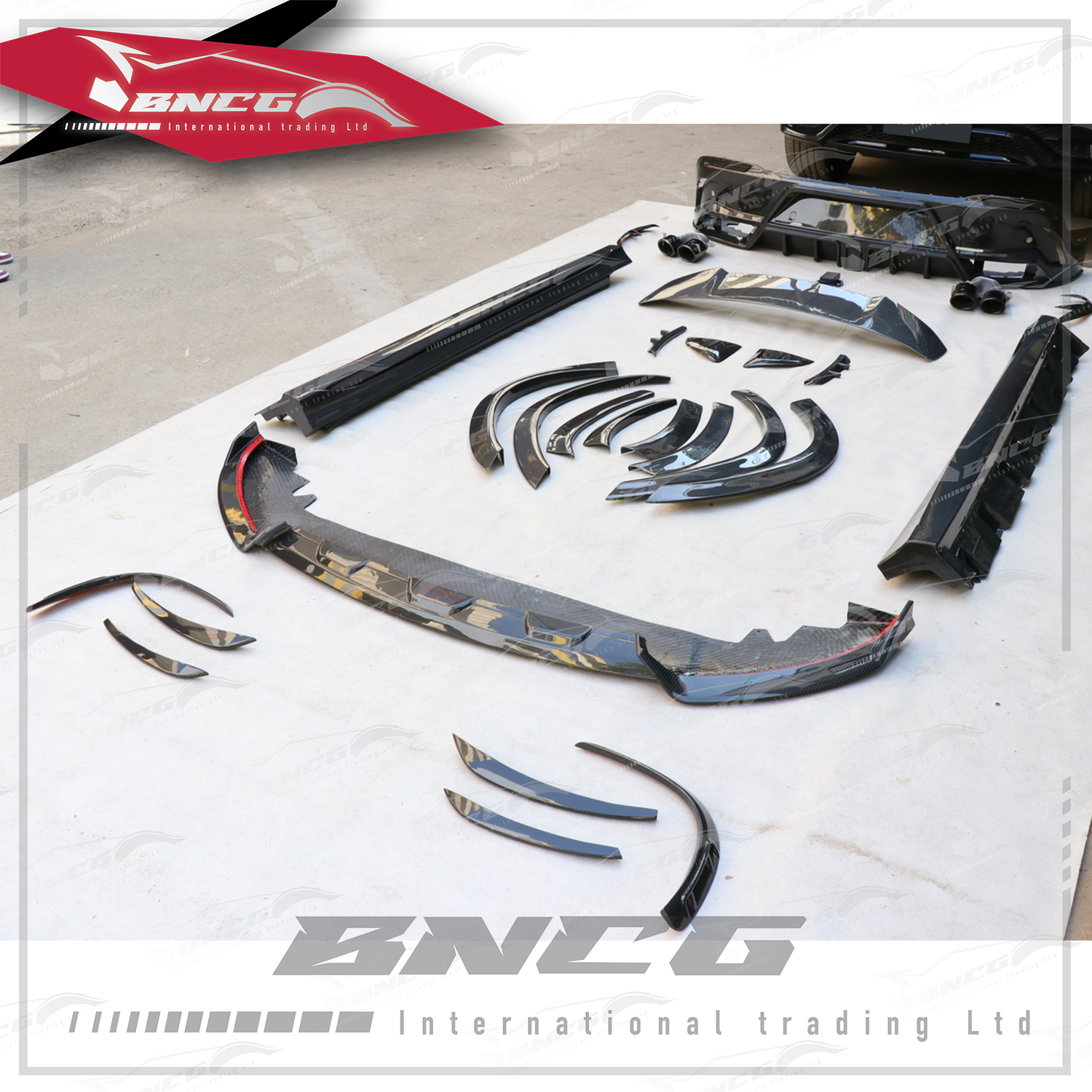 賓士Benz GLE Class C167 改裝 乾碳纖維 Mansory款 前下巴 後下巴 尾翼 頂翼 後風刀 側裙 輪弧 前保桿進氣口 尾飾管 葉子板飾板