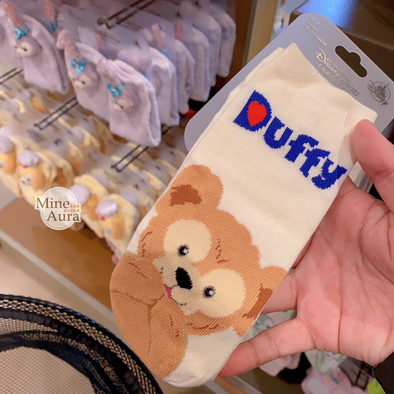 達菲 Duffy 可愛圖案 短襪 襪子 -上海迪士尼樂園