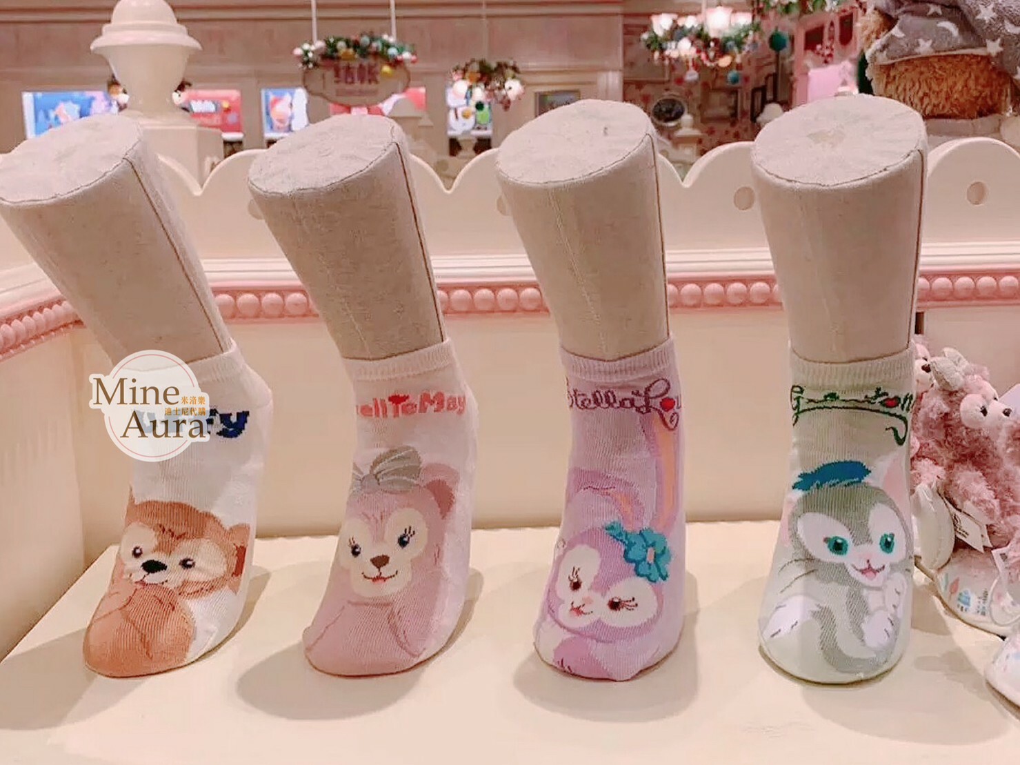 傑拉托尼 畫家貓 Gelatoni 可愛圖案 短襪 襪子 -上海迪士尼樂園