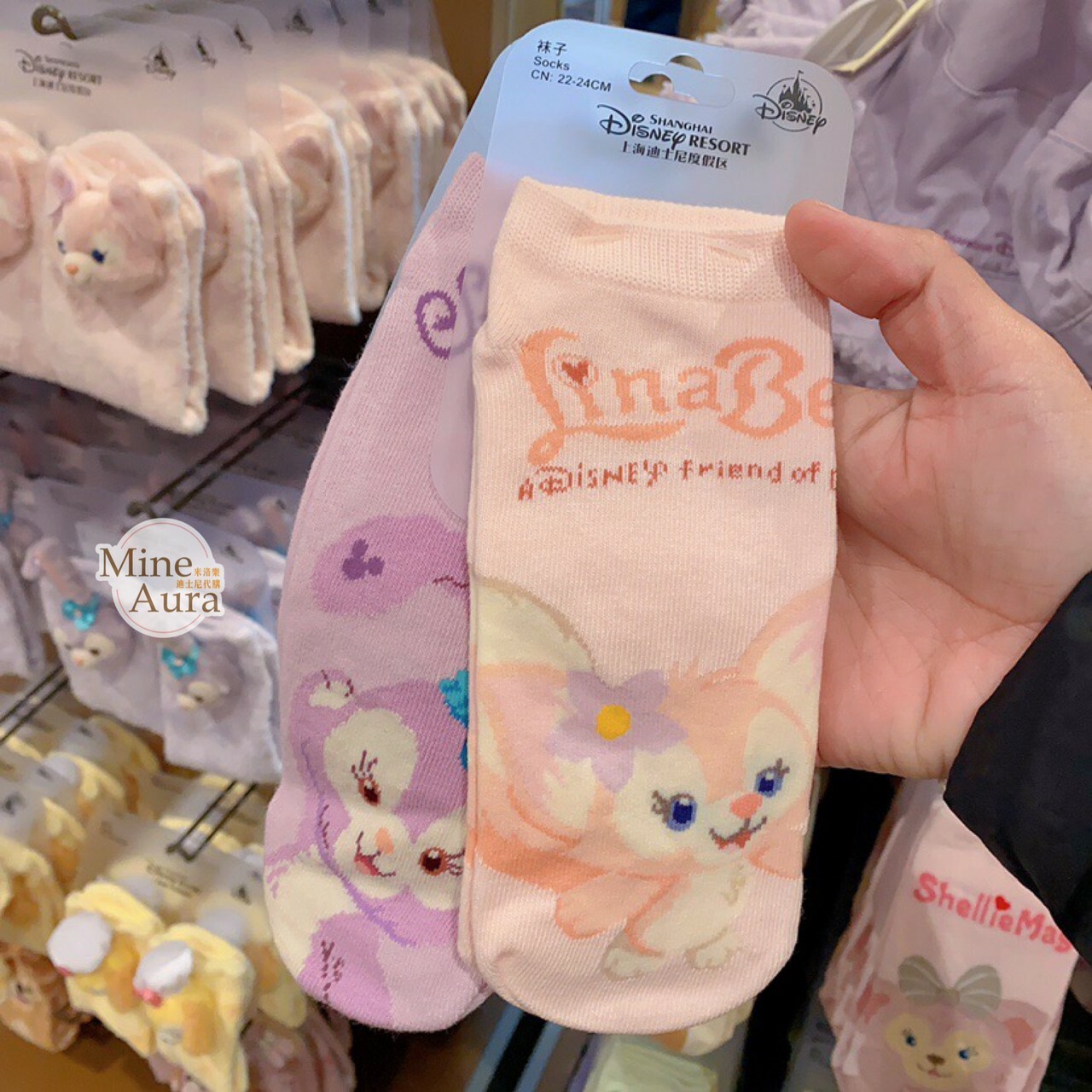 玲娜貝兒 Lina bell 可愛圖案 短襪 襪子 -上海迪士尼樂園