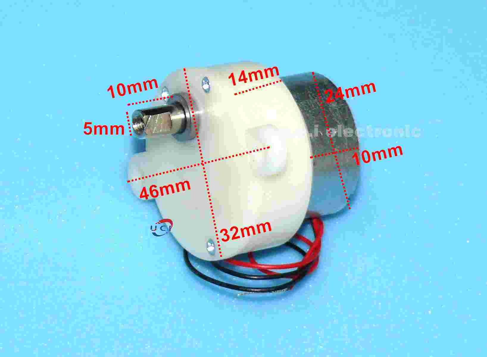 【UCI電子】(L-24) 靜音300減速電機 DC 6V5轉 3V50轉 慢速 舞檯燈 滿天星 電機 300減速馬達