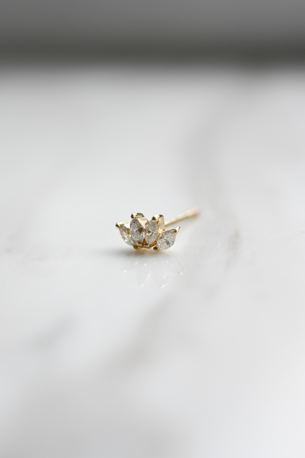 18K Marquise Diamond Earring