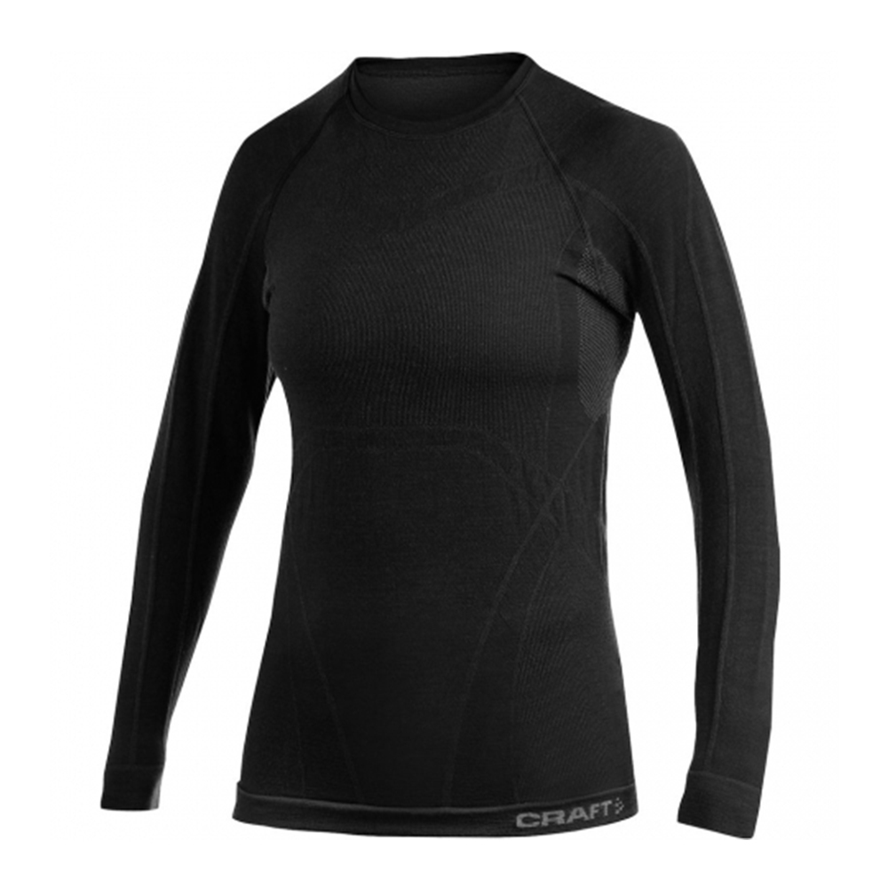 CRAFT 瑞典 1902342 長袖圓領羊毛衣 女款 (黑、粉紅) 透氣排汗/立體剪裁/保暖舒適/登山健行/運動 12R02342