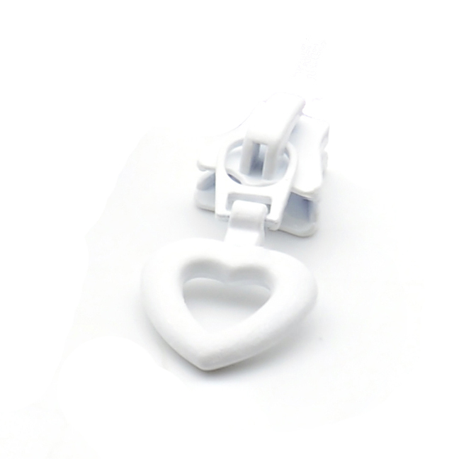 愛心頭純白色-5V碼裝拉鍊頭