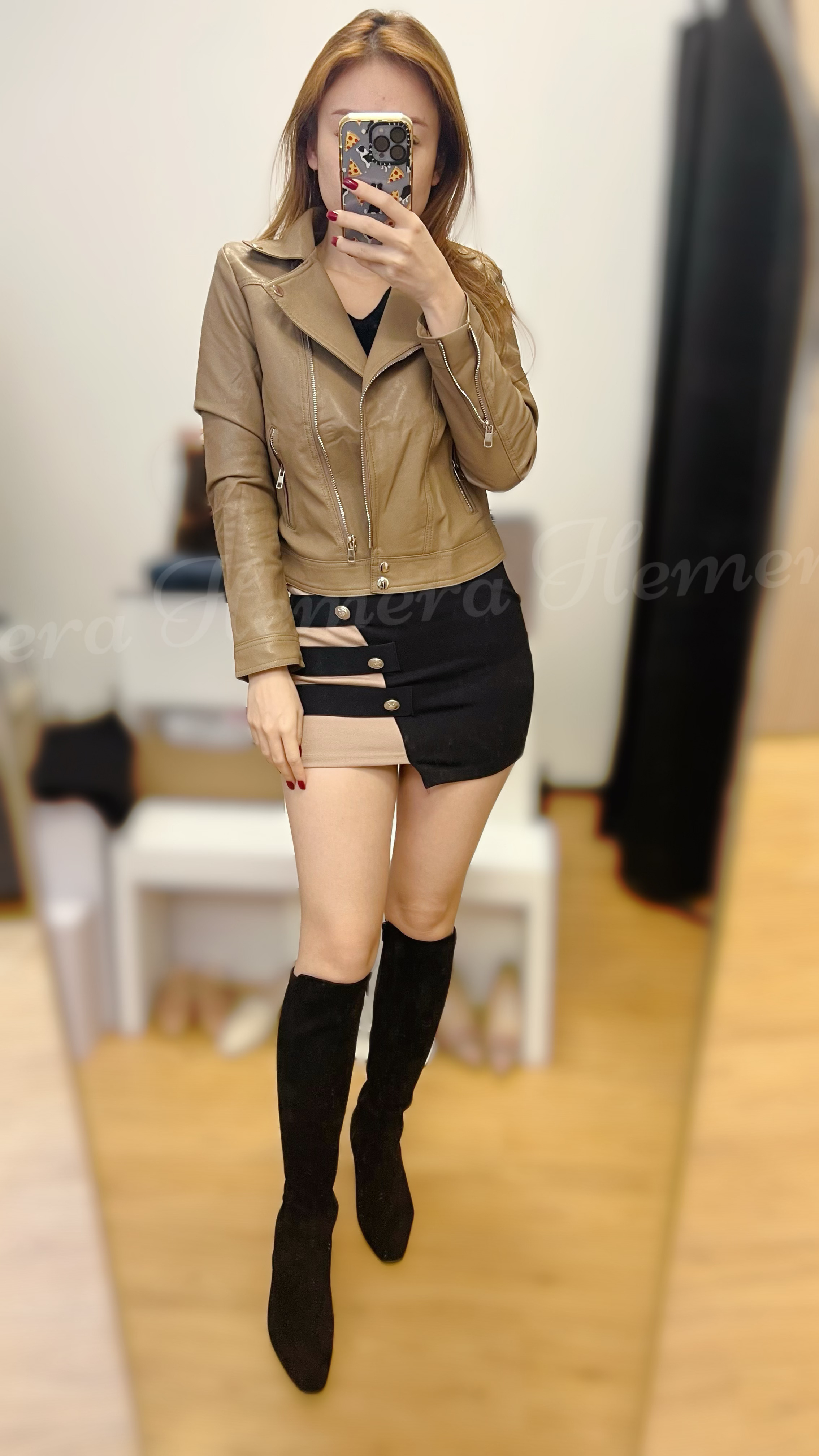 JK23W0115 雙鈕扣機車仿皮夾