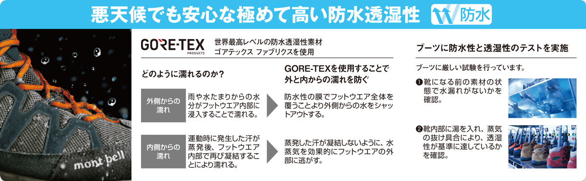 💥日本直送】mont-bell Gore-Tex 防水全天候靴子女士用登山鞋 