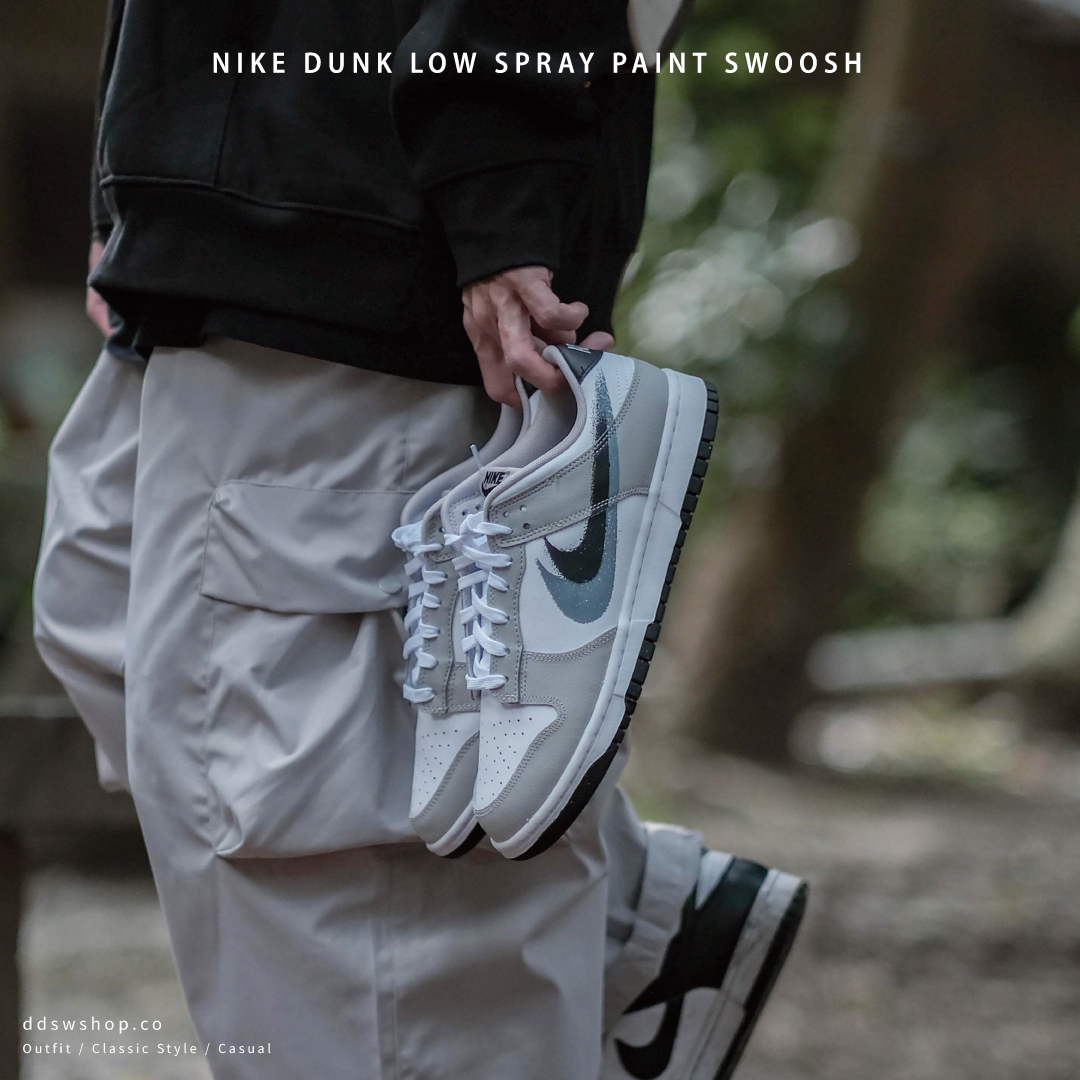 Nike Dunk Low Stencil Swoosh 雙勾 噴漆 潑墨 鼠尾草綠 FD0661-100