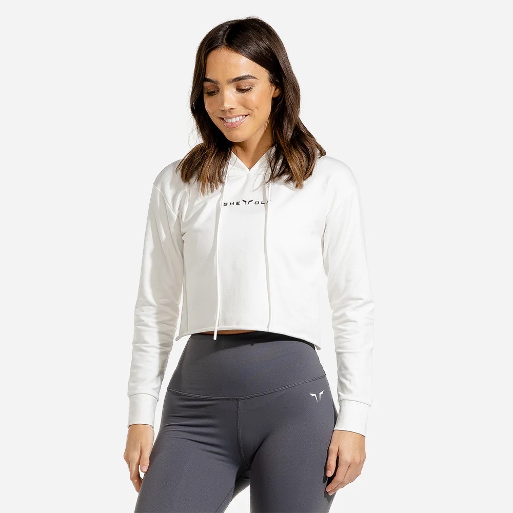 SheWolf 短款連帽T （白）