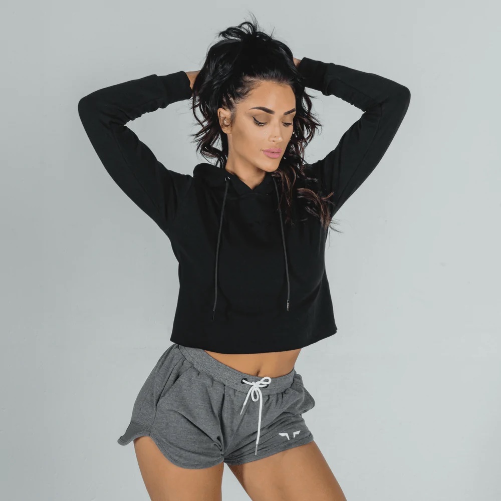 SheWolf 短款連帽T （黑）