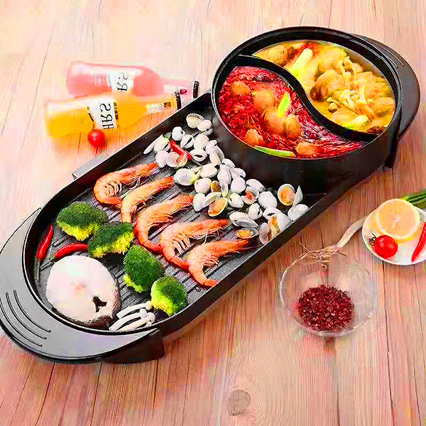 Japan TSK Korean multi-functional barbecue integrated electric grill, shabu-shabu and roasted mandarin duck hot pot (P3606)