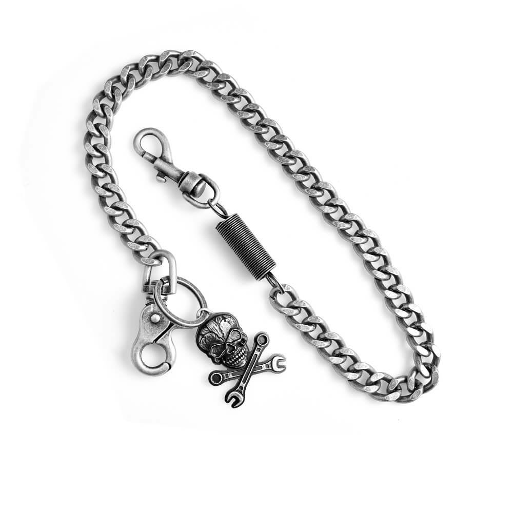 骷髏頭板手古銀款 金屬褲鍊/腰鍊/錢包鍊－免運