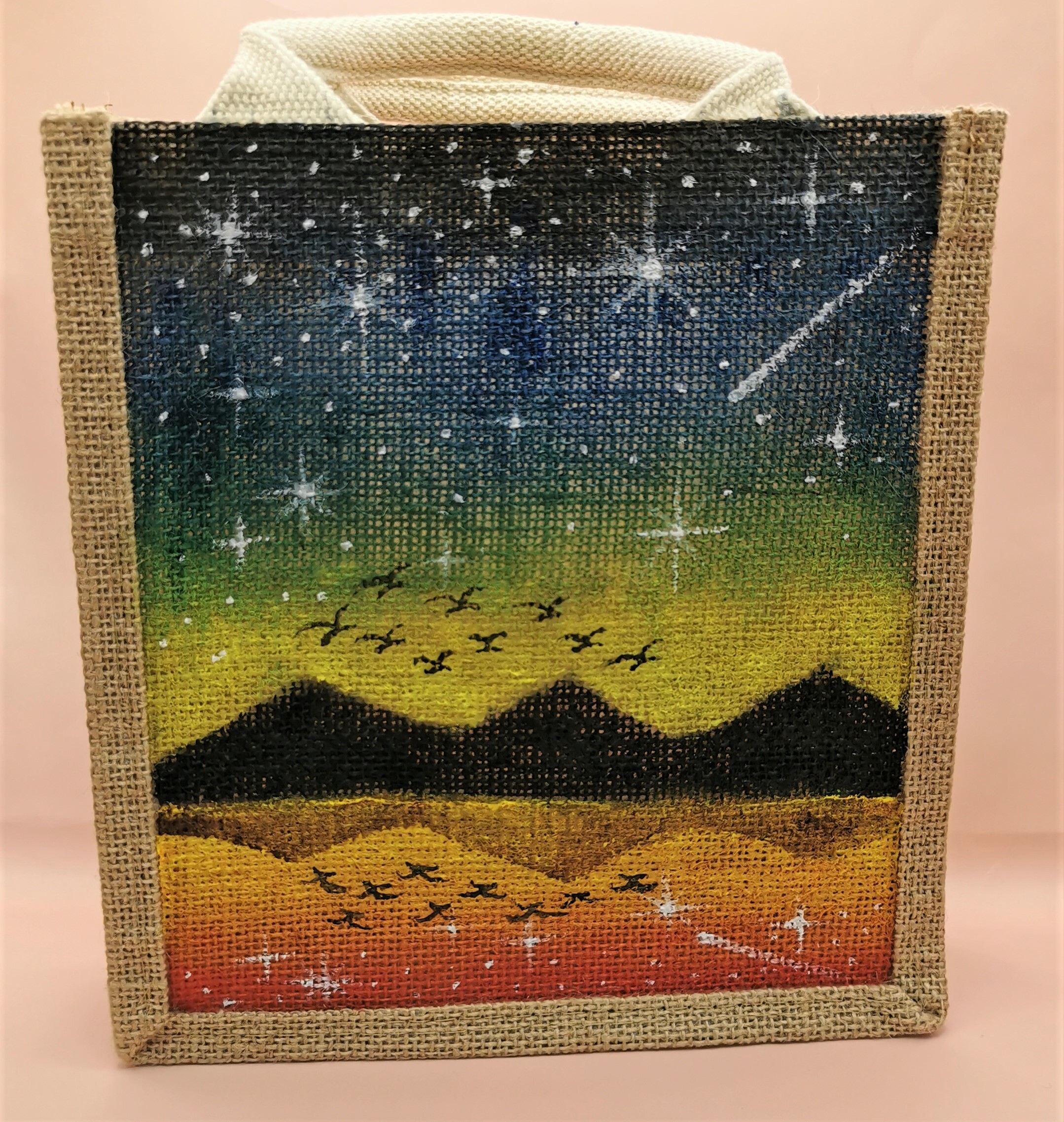 手繪麻布袋 - 夜之星空