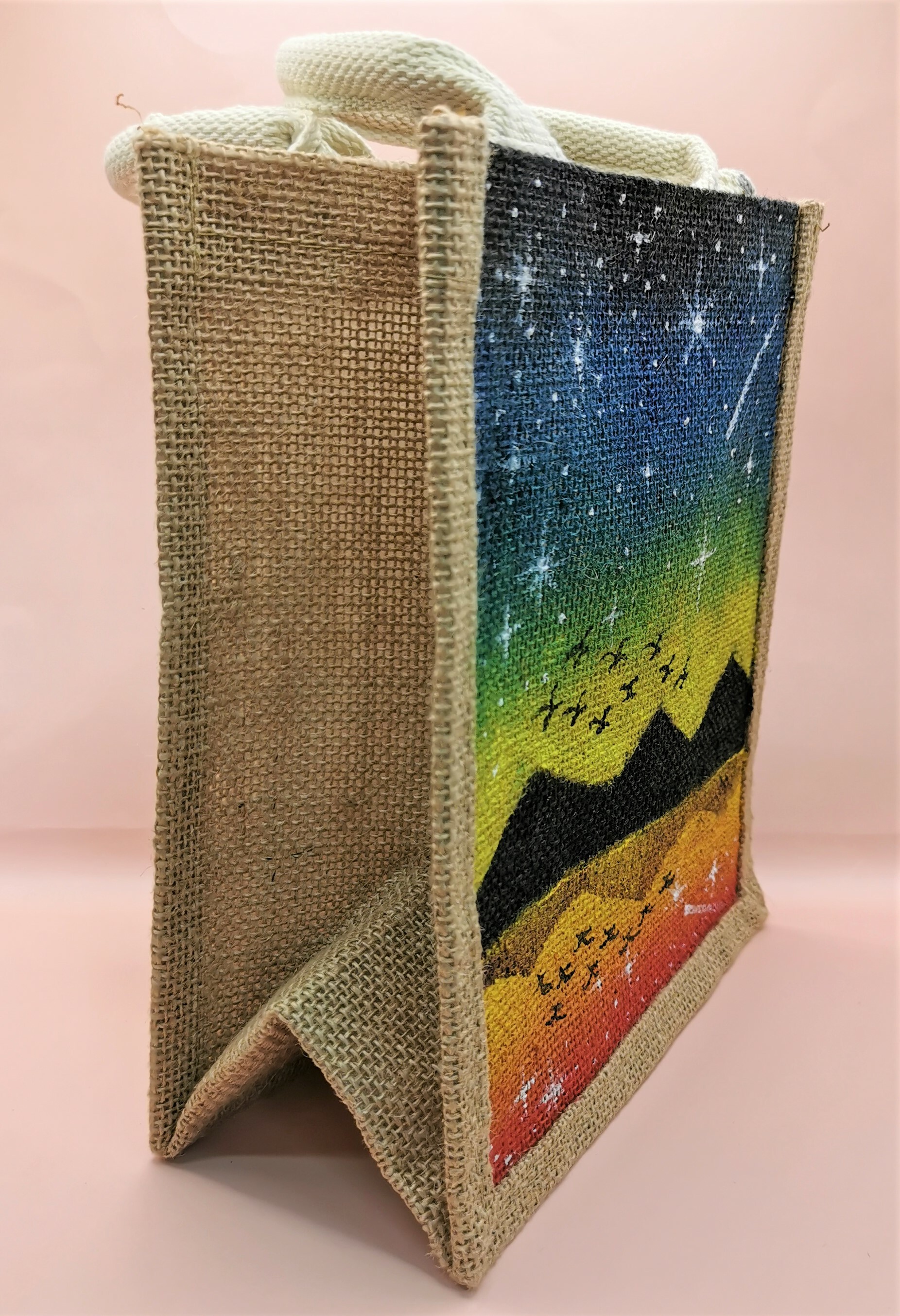 手繪麻布袋 - 夜之星空