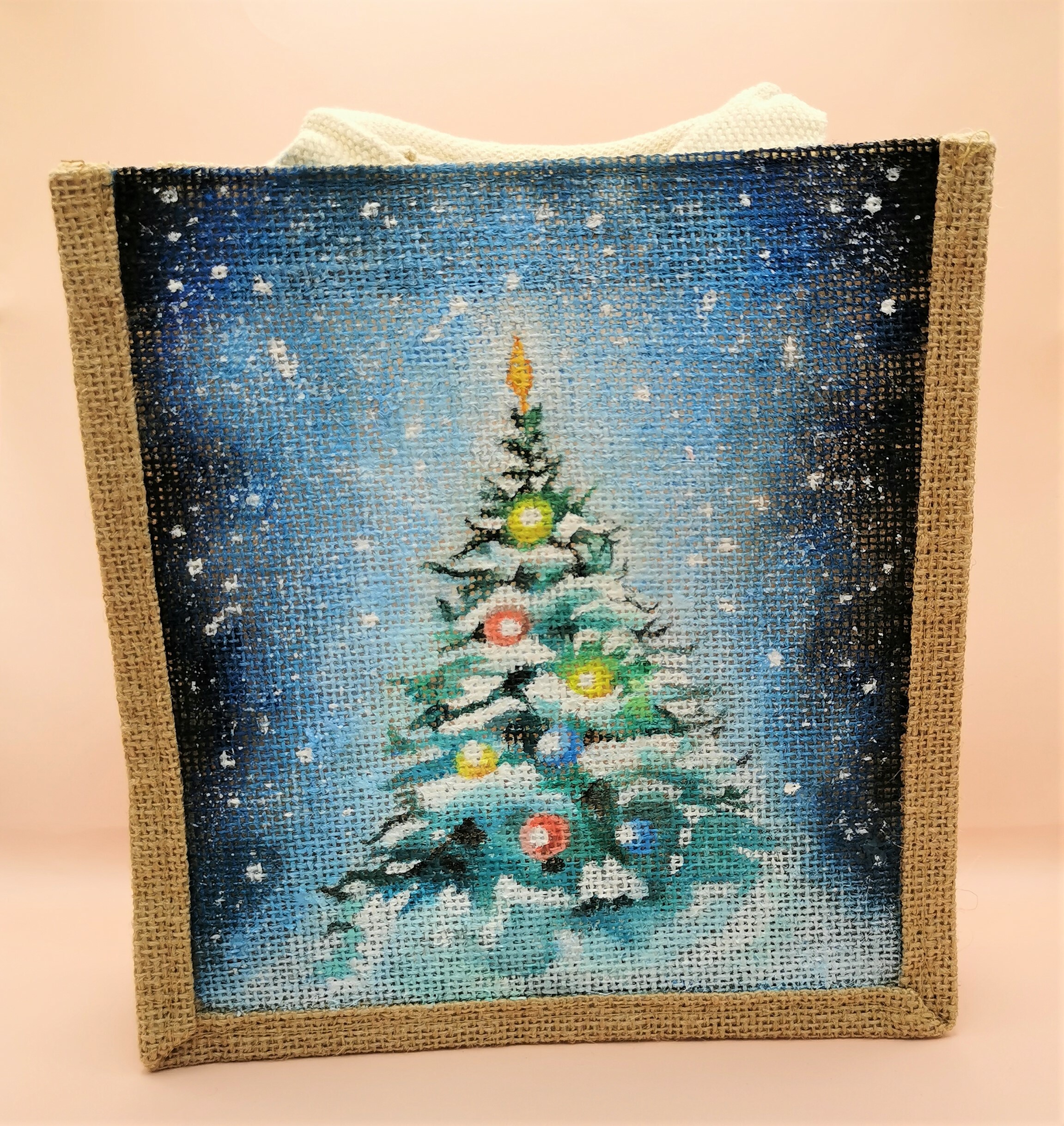 手繪麻布袋 - 聖誕樹