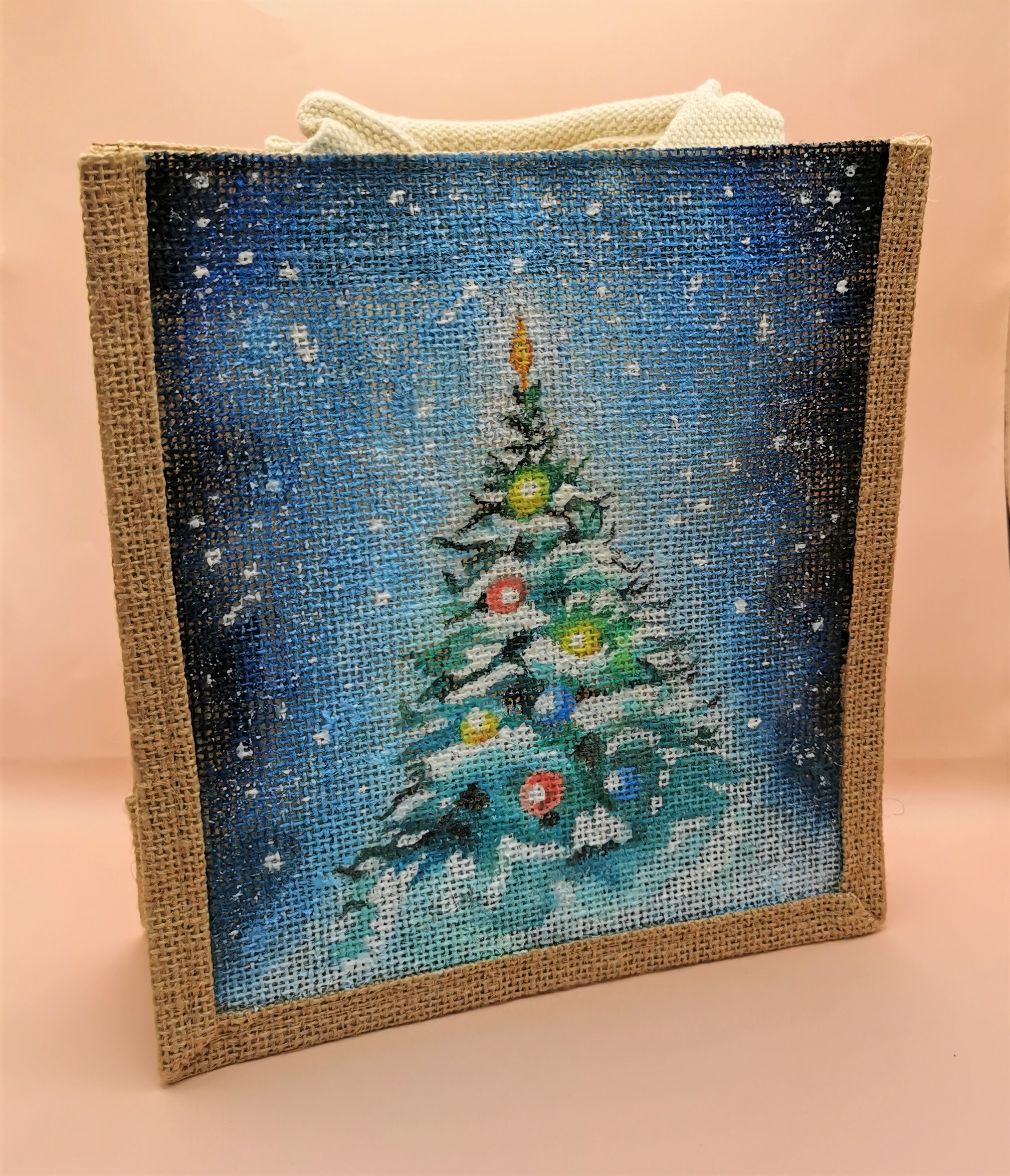 手繪麻布袋 - 聖誕樹