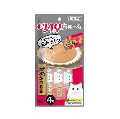 CIAO 鰹魚乾+鰹魚醬 (14gx4支裝)【$100 X 7 包】【可混合其他口味】